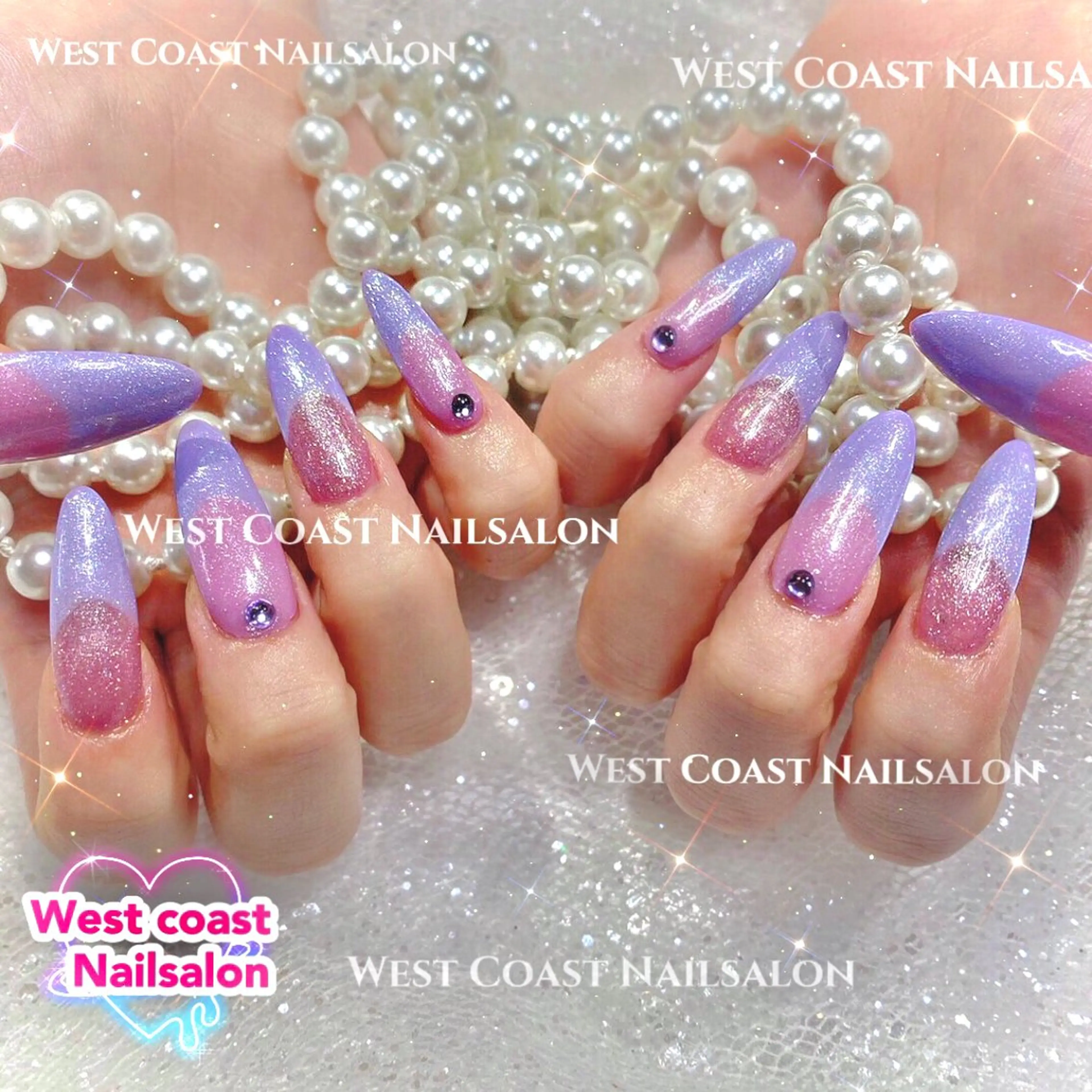 ネイル グラデーション 韓国ネイル マグネットネイル 持ち込み ニュアンスネイル ハンドネイル west coast スカルプ専門店のネイルデザイン