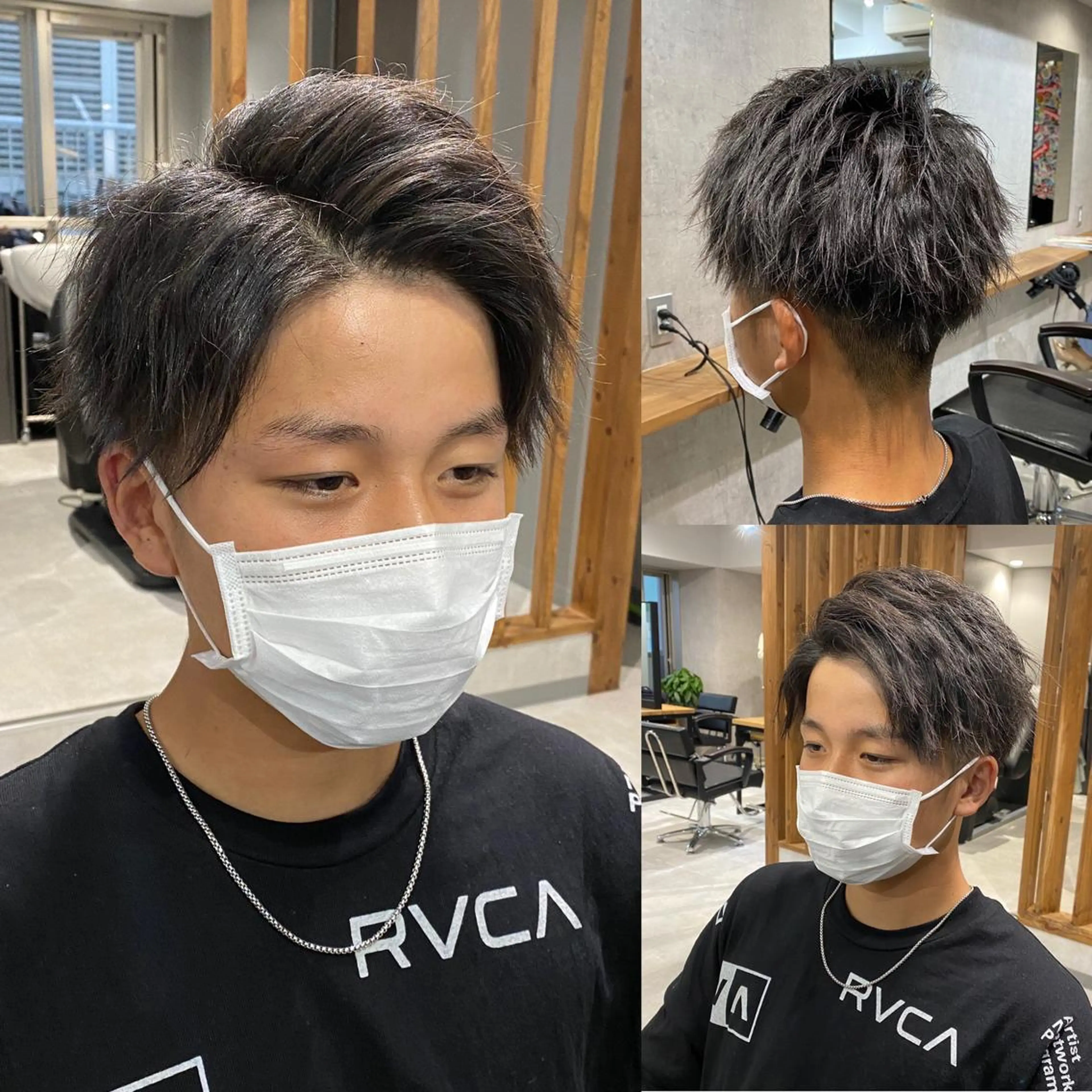 ミディアム メンズ R/🤎 パーマ&ブリーチ🔥のヘアスタイル