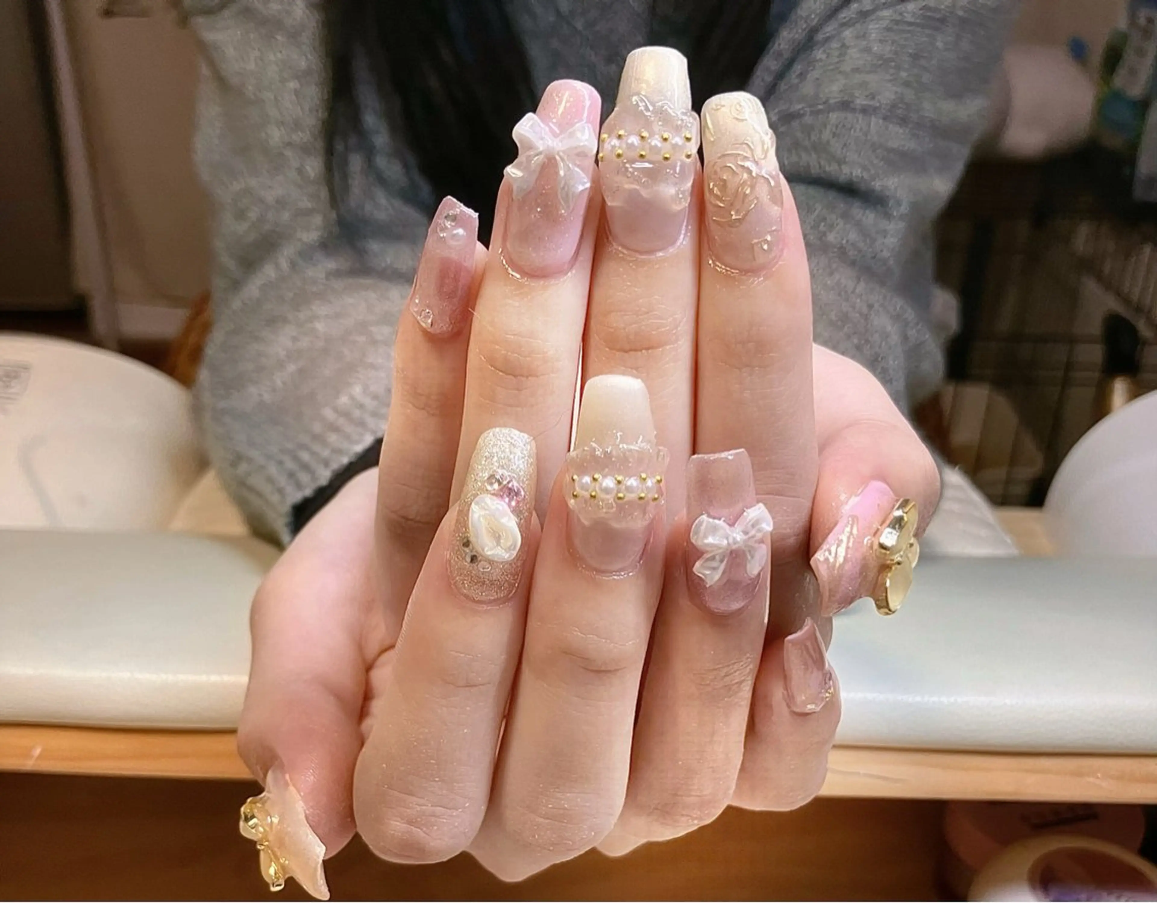 ネイル アートネイル ジェルネイル キラキラネイル マグネットネイル 大理石ネイル(マーブル) ハンドネイル RinRin　nail所属・孔 ジンシェンのネイルデザイン