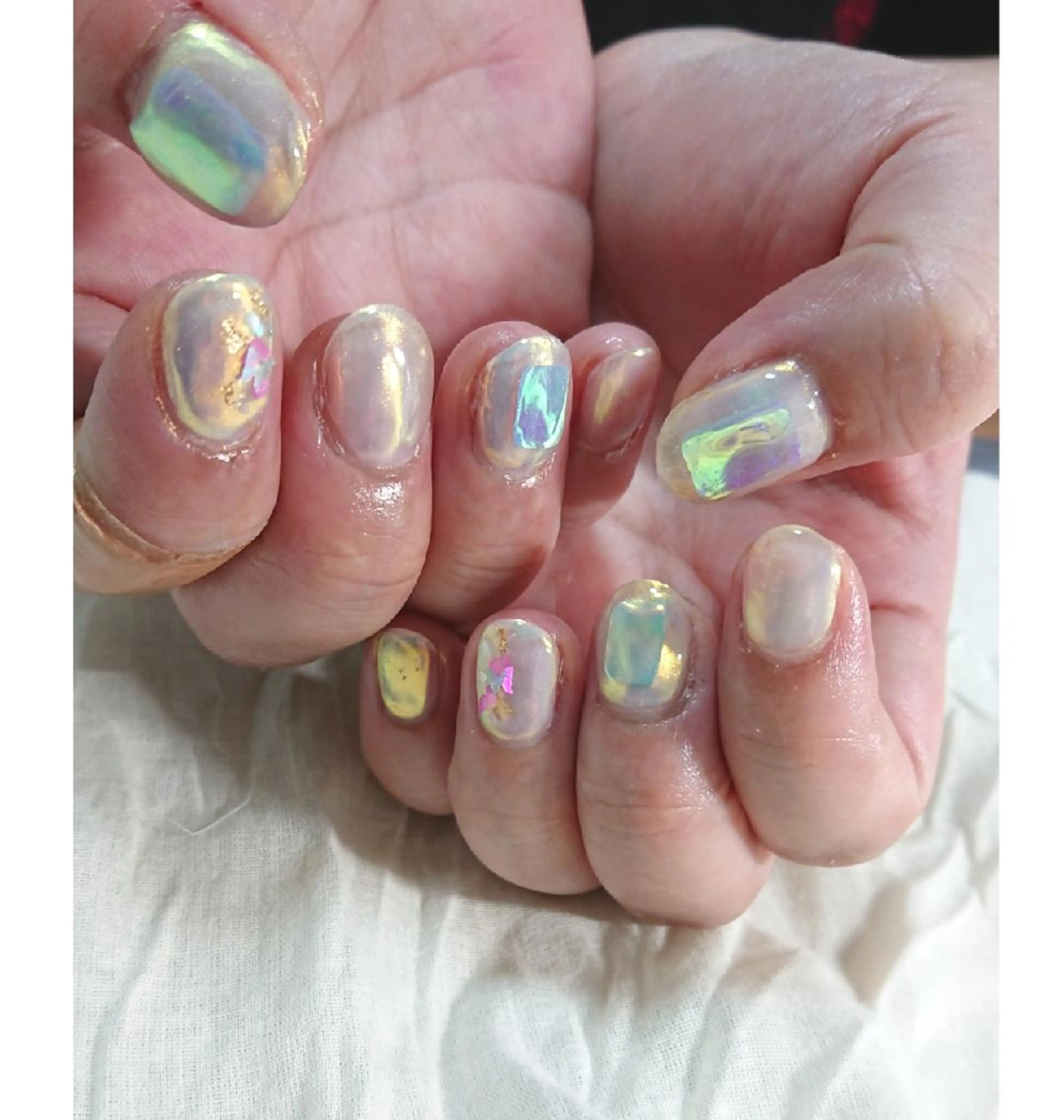 ネイル 氷ネイル・うるうるネイル ハンドネイル shellnail さなえのネイルデザイン