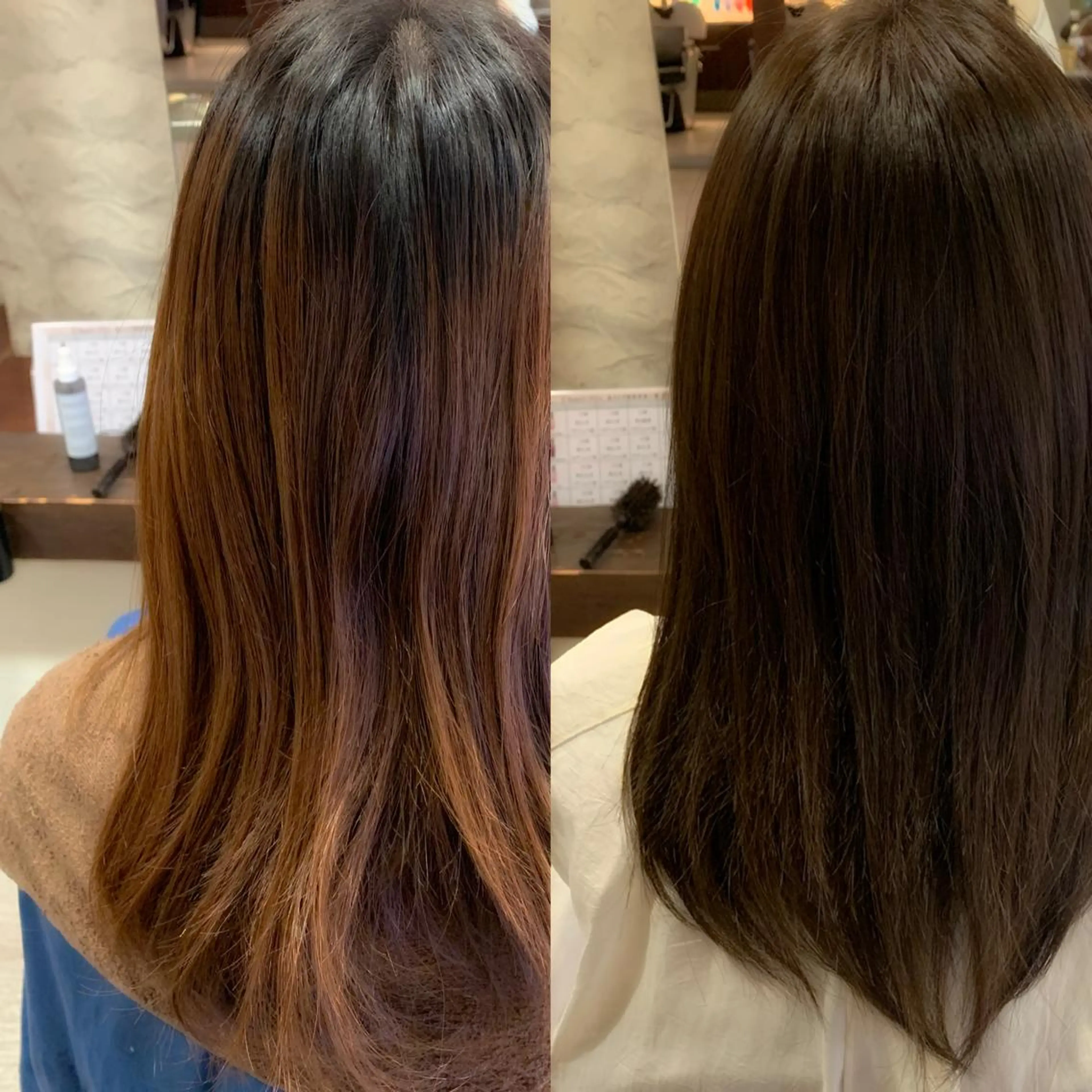 セミロング カラー ベージュカラー 田中 鈴乃のヘアスタイル