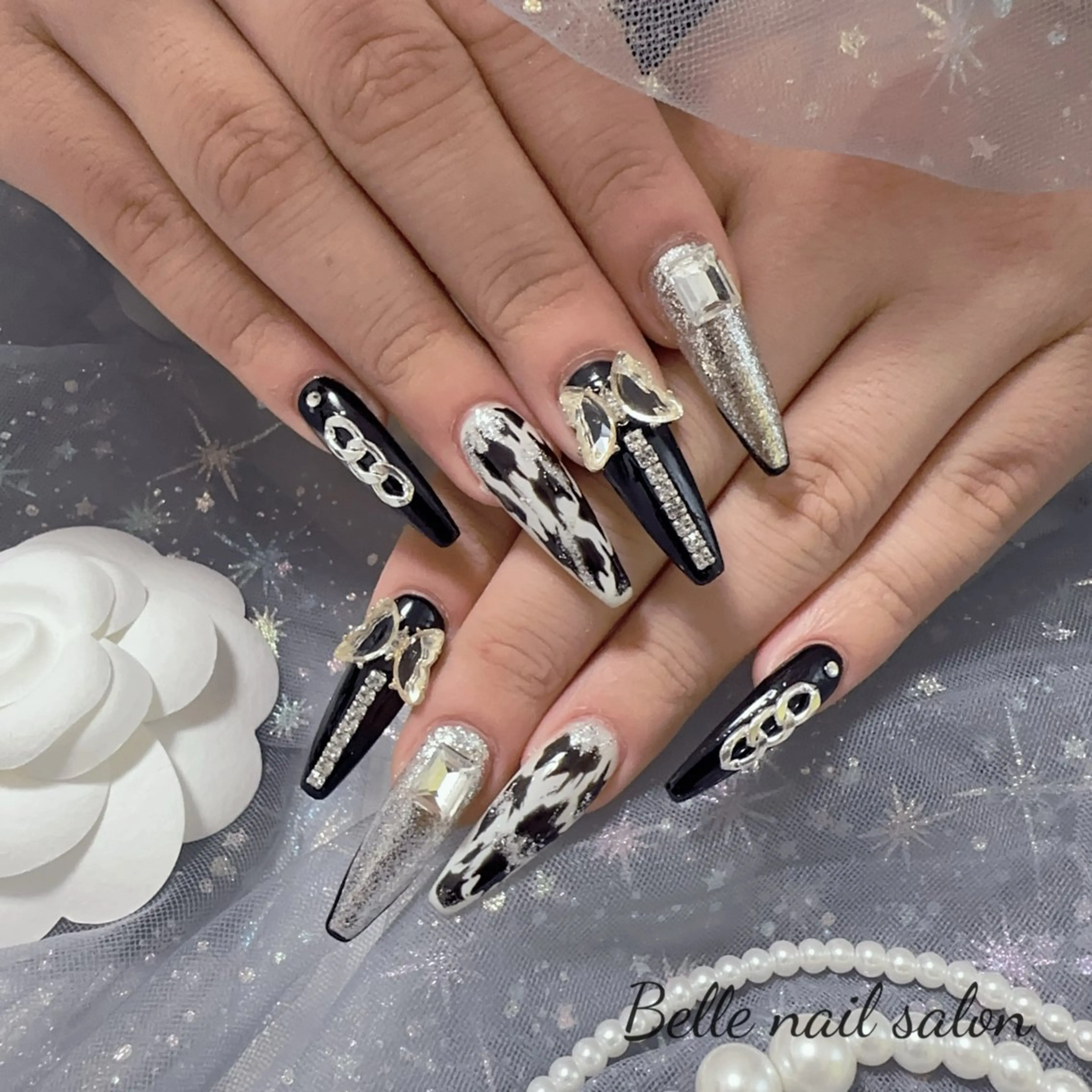 ネイル 長さ出し ロングネイル スカルプネイル Belle nail salon 新小岩のネイルデザイン