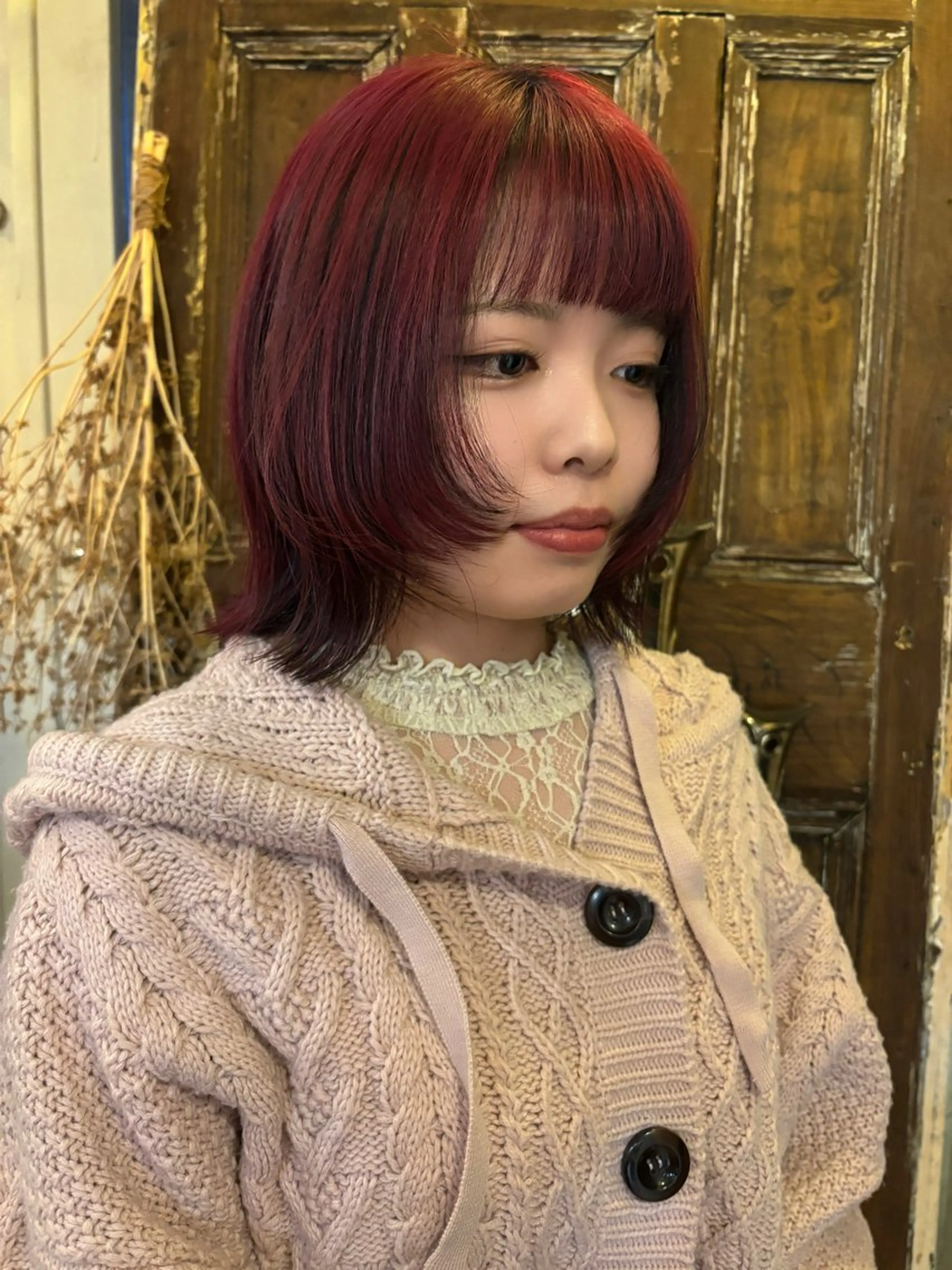 ミディアム ボブ ウルフカット カット sea's所属・平果帆/レイヤー /矢場町/ブリーチのヘアスタイル