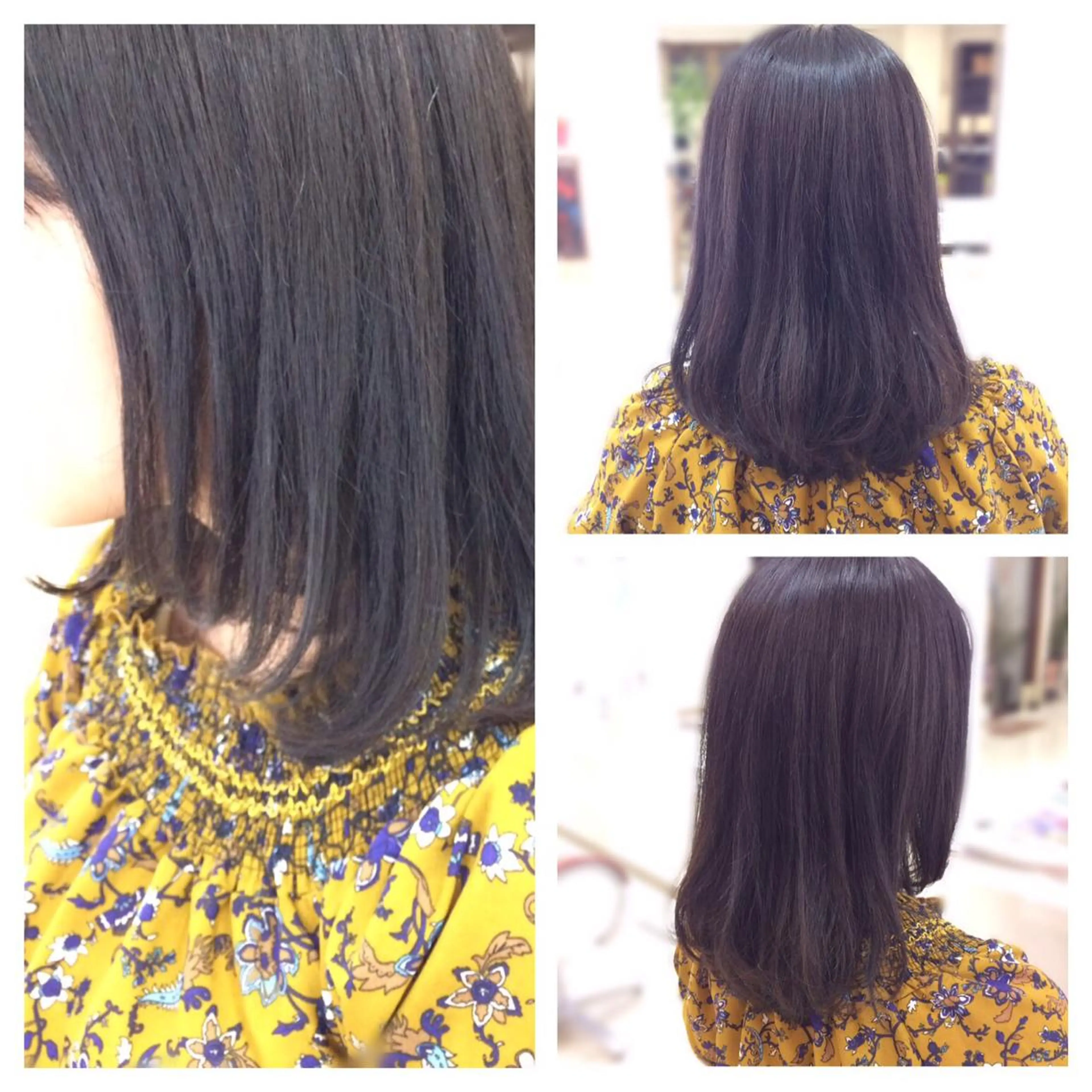 ミディアム 顔まわりレイヤー 顔周りカット レイヤーカット いけだ ゆうのヘアスタイル