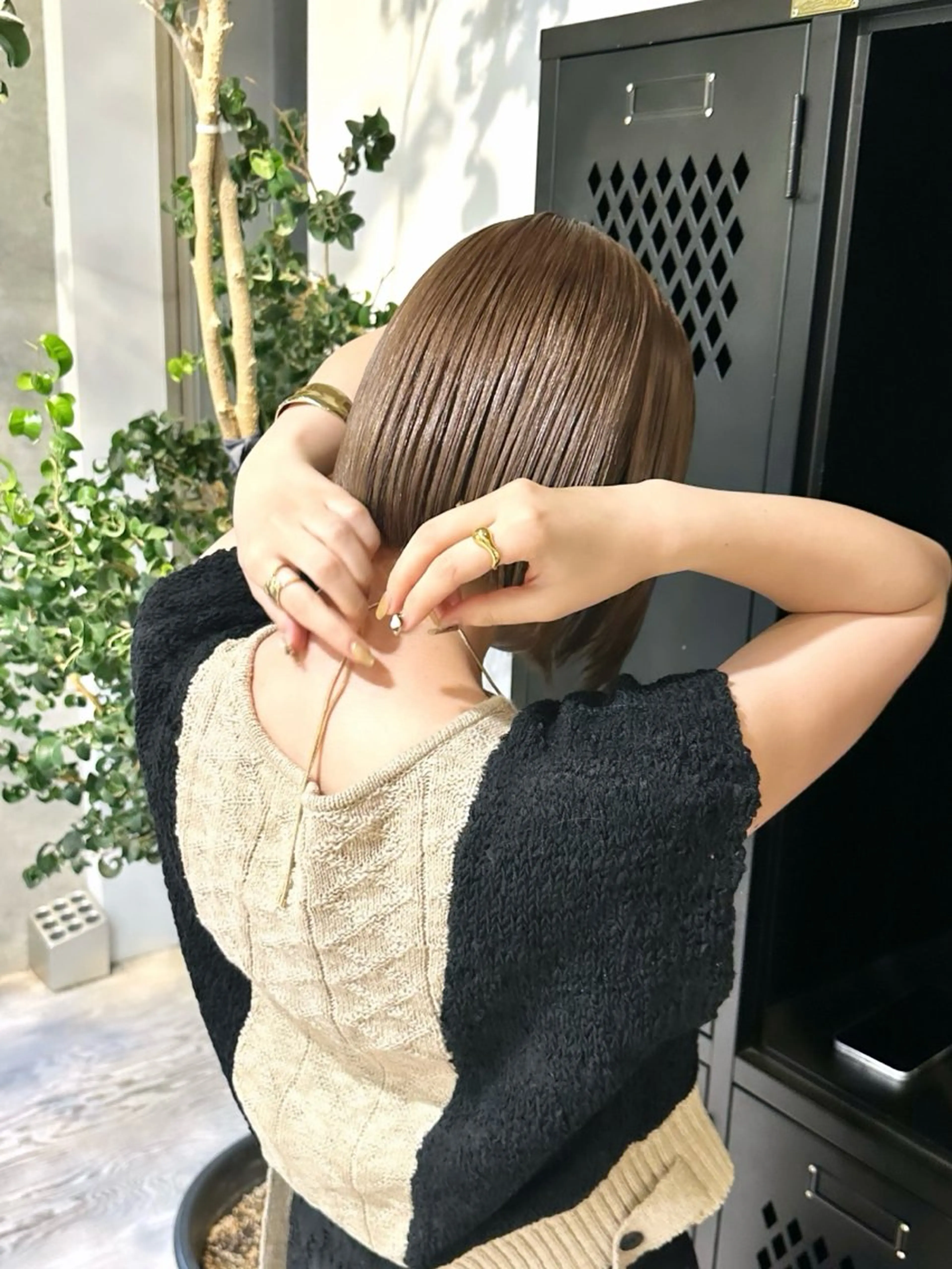 カラー カット 抜きっぱなしブロンド ササキカズマのヘアスタイル