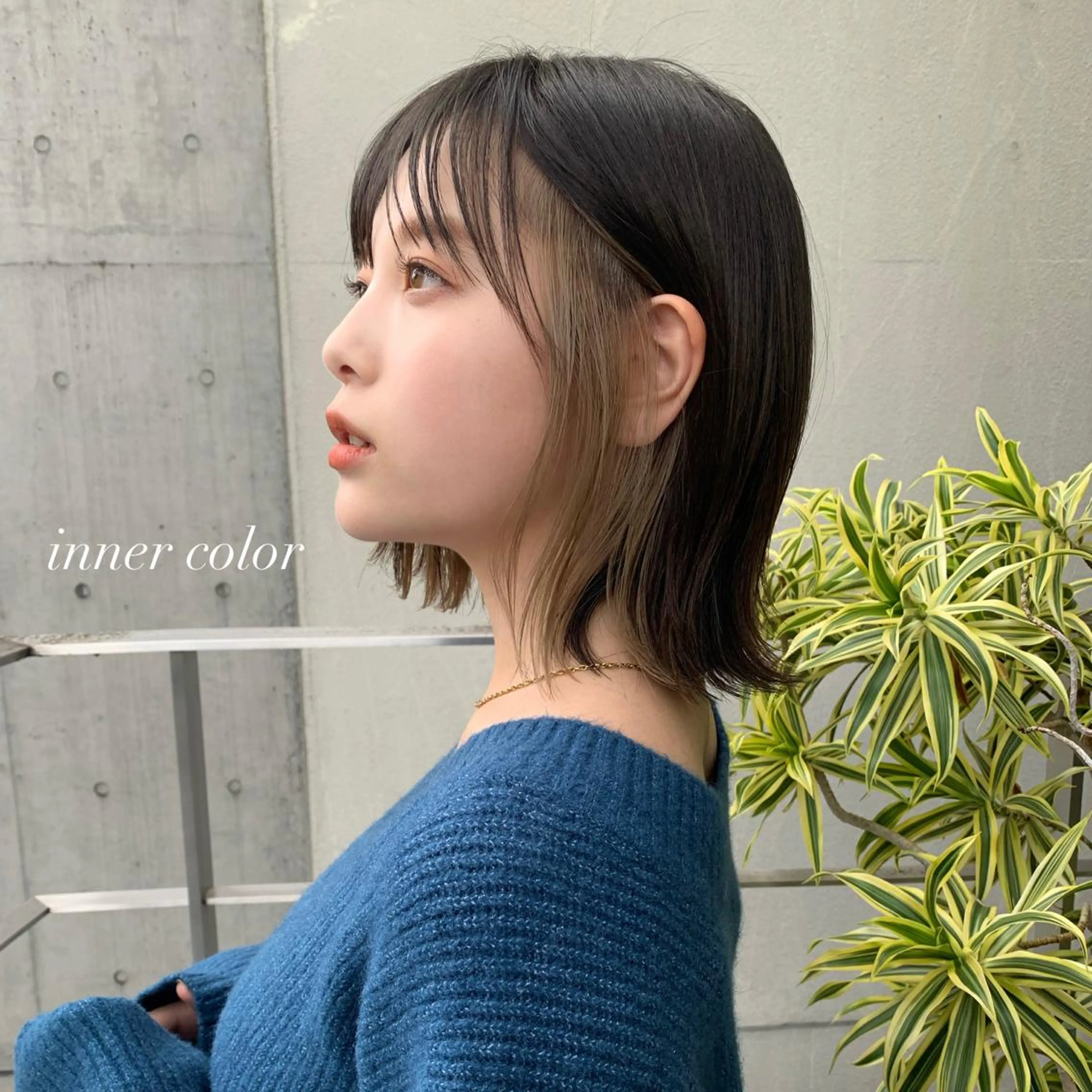 ミディアム カラー ベージュカラー グレージュ インナーカラー ホワイトベージュ ボブ 💁‍♂️メンズカッ トパーマ💈大田涼華のヘアスタイル