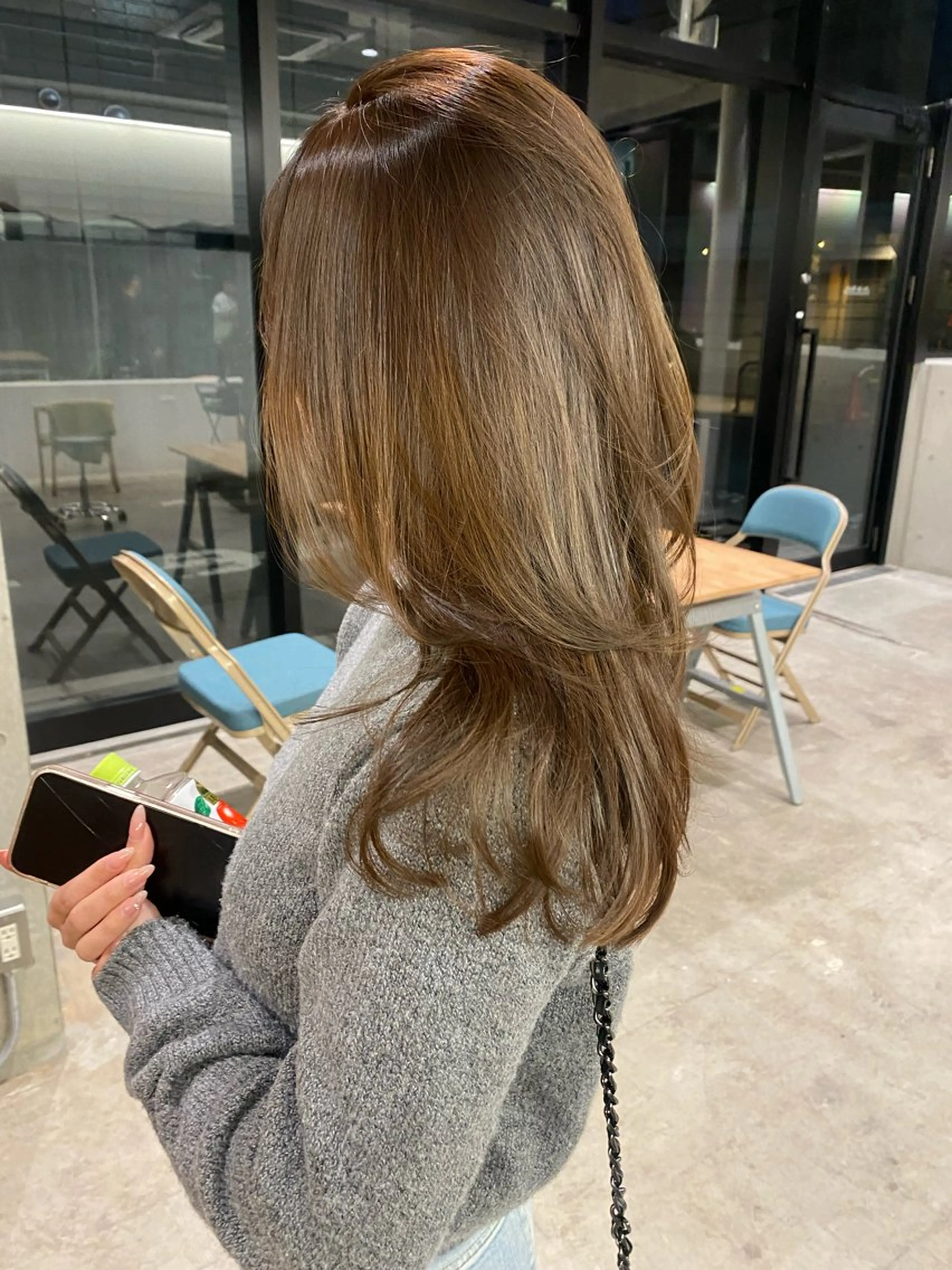 ロング カラー ベージュカラー 髪質改善 韓国風ヘア レイヤーカット カット ヘアカラー トリートメント レイヤー/柔色 /saKiのヘアスタイル