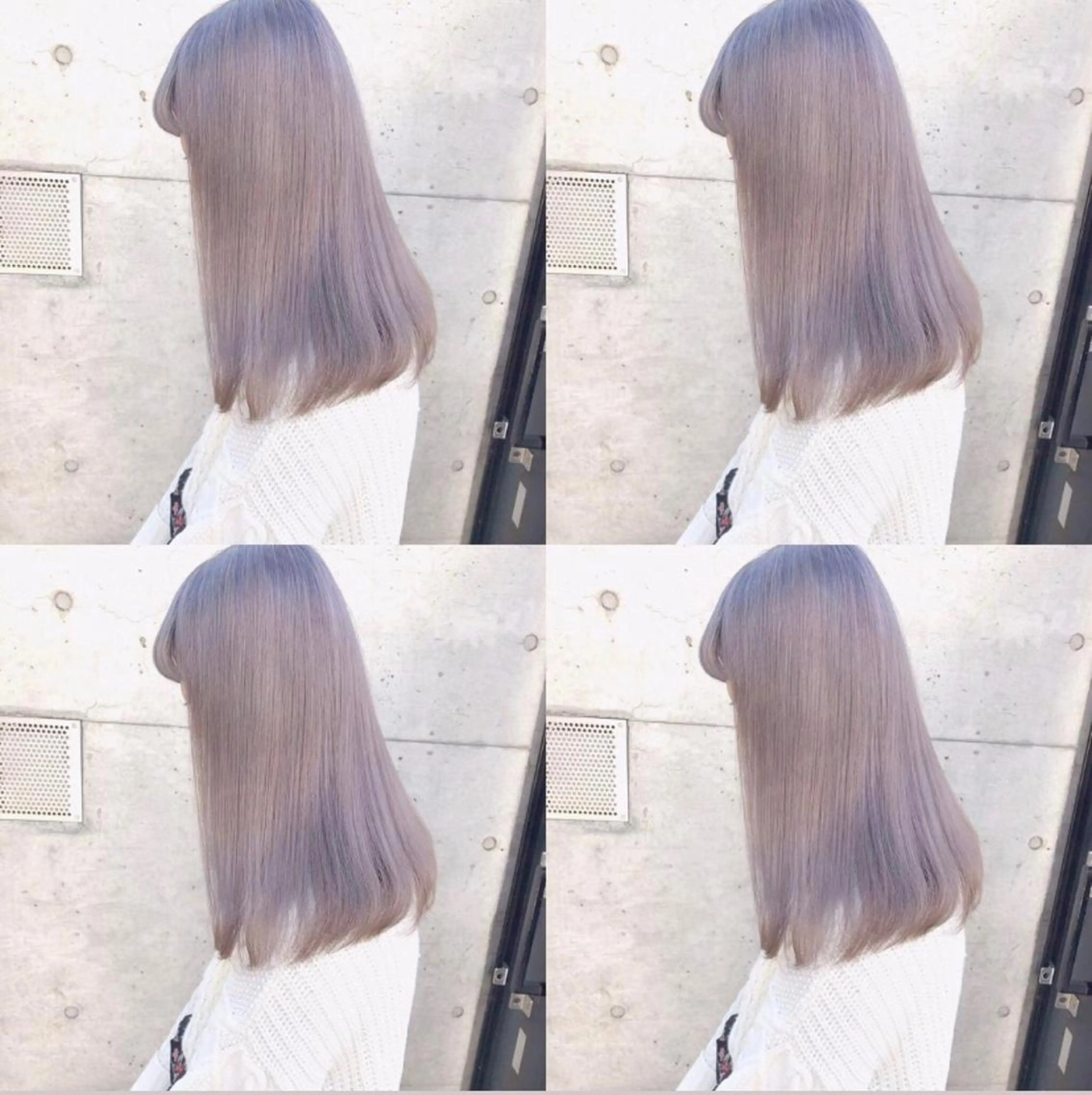 セミロング アッシュ アッシュグレー パープルカラー 外国人風カラー ヘアカラー トリートメント ヘアセット 🩰nanaka 🩰のヘアスタイル