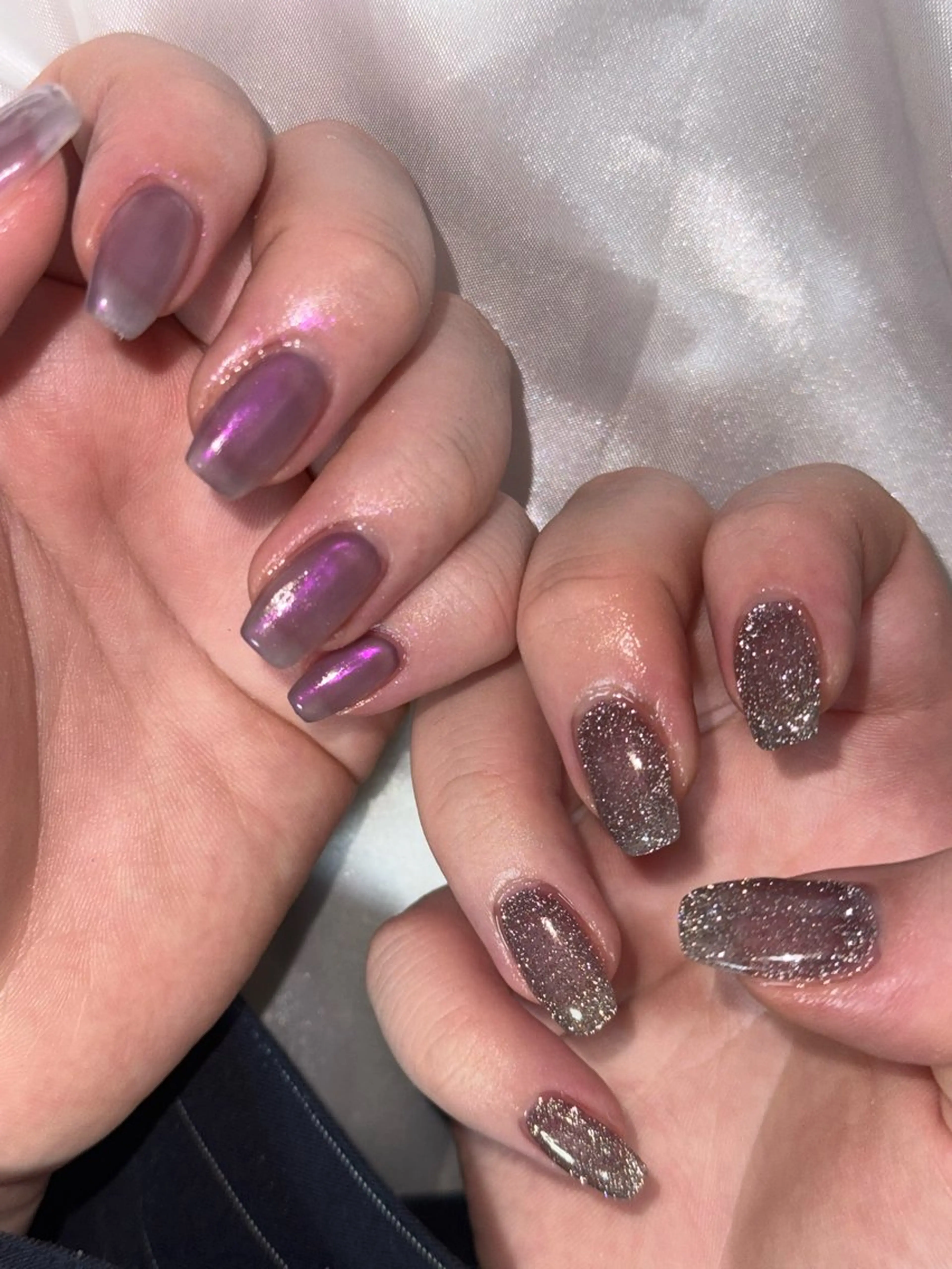 ネイル フラッシュネイル ジェルネイル ミラーネイル 持ち込み パラジェル ハンドネイル flowers nailのネイルデザイン