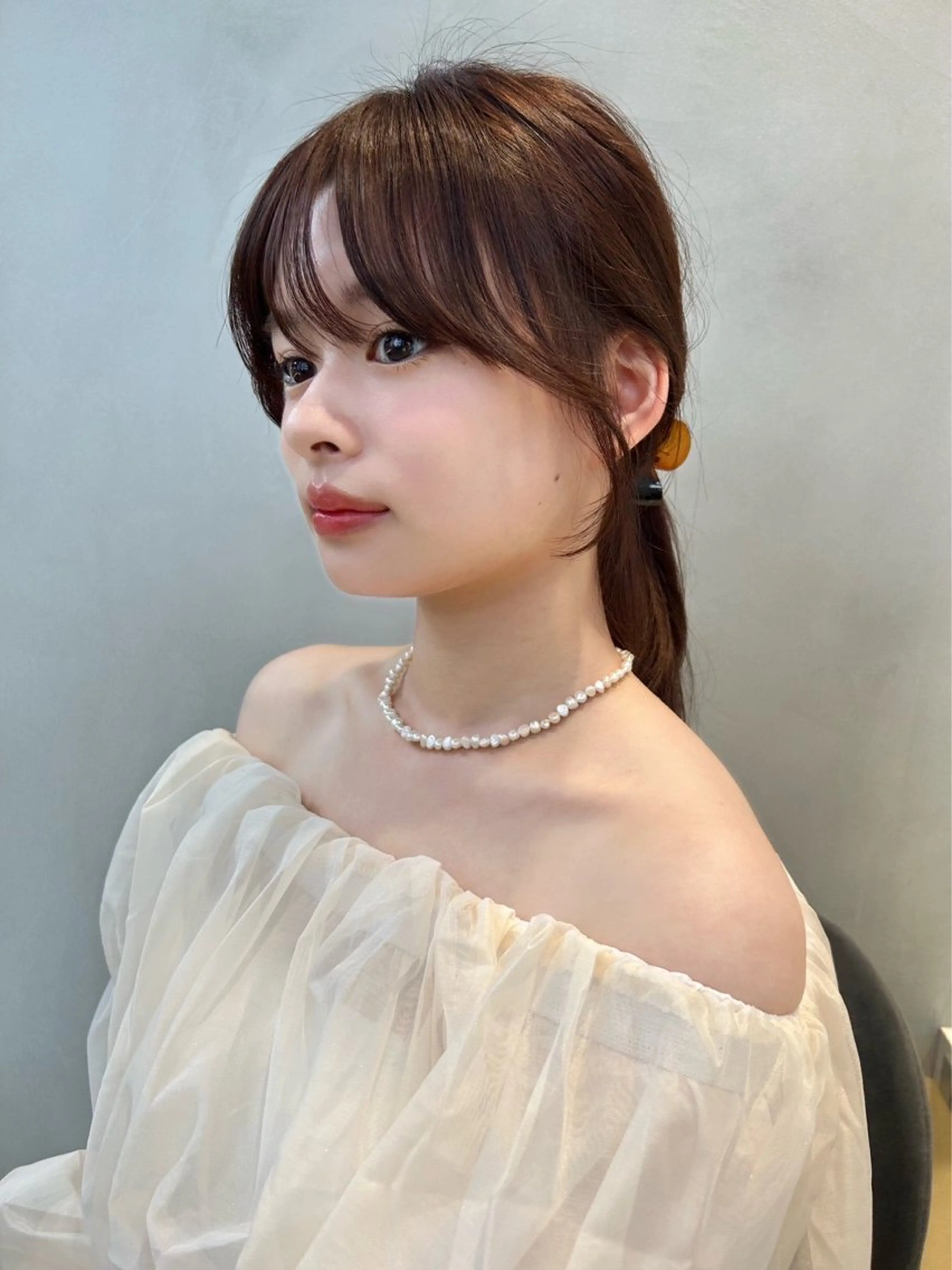 ミディアム 韓国風ヘア ささき すずねのヘアスタイル