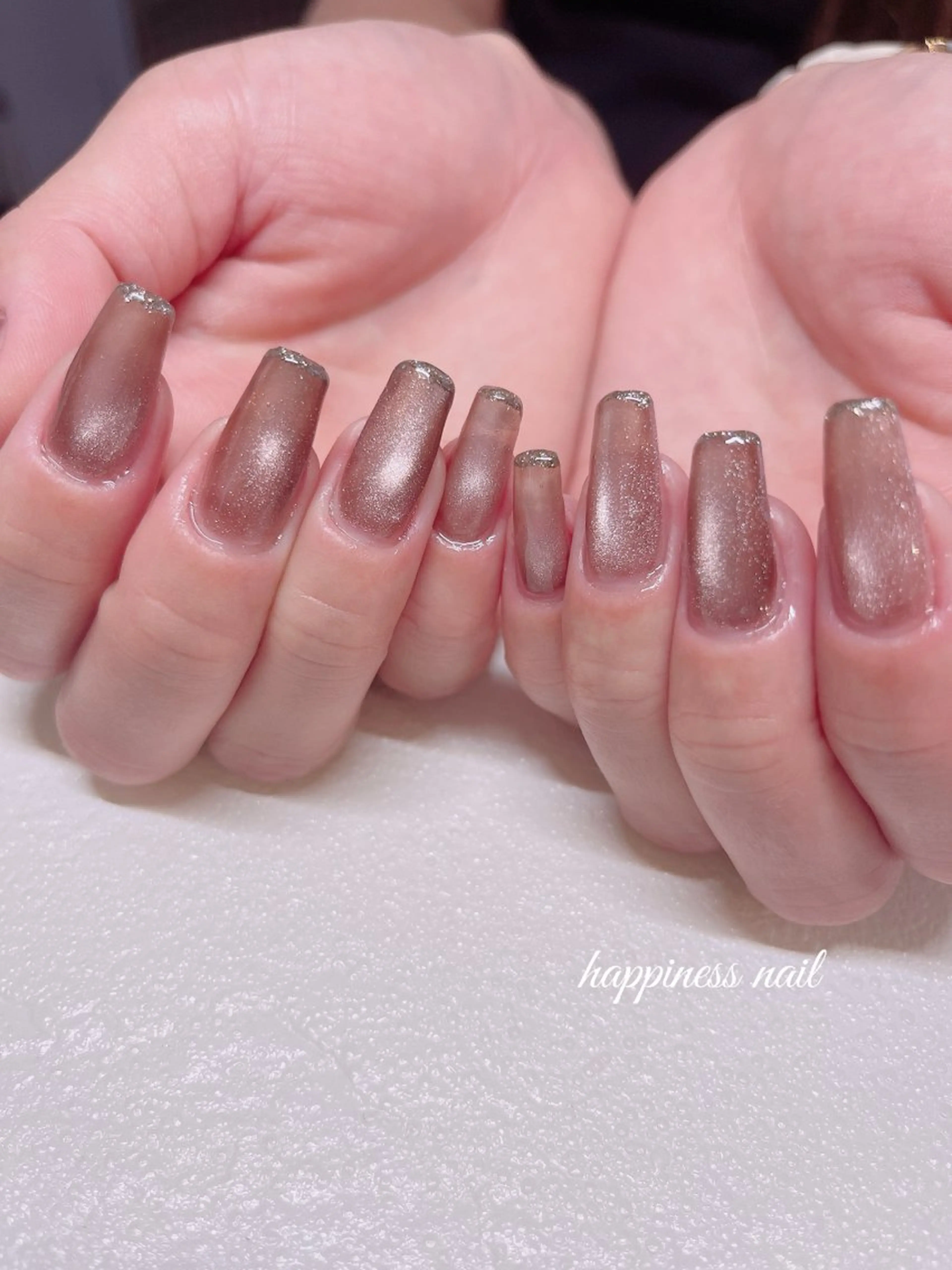 ネイル ブラウン ラメ(グリッター) happiness nailのネイルデザイン
