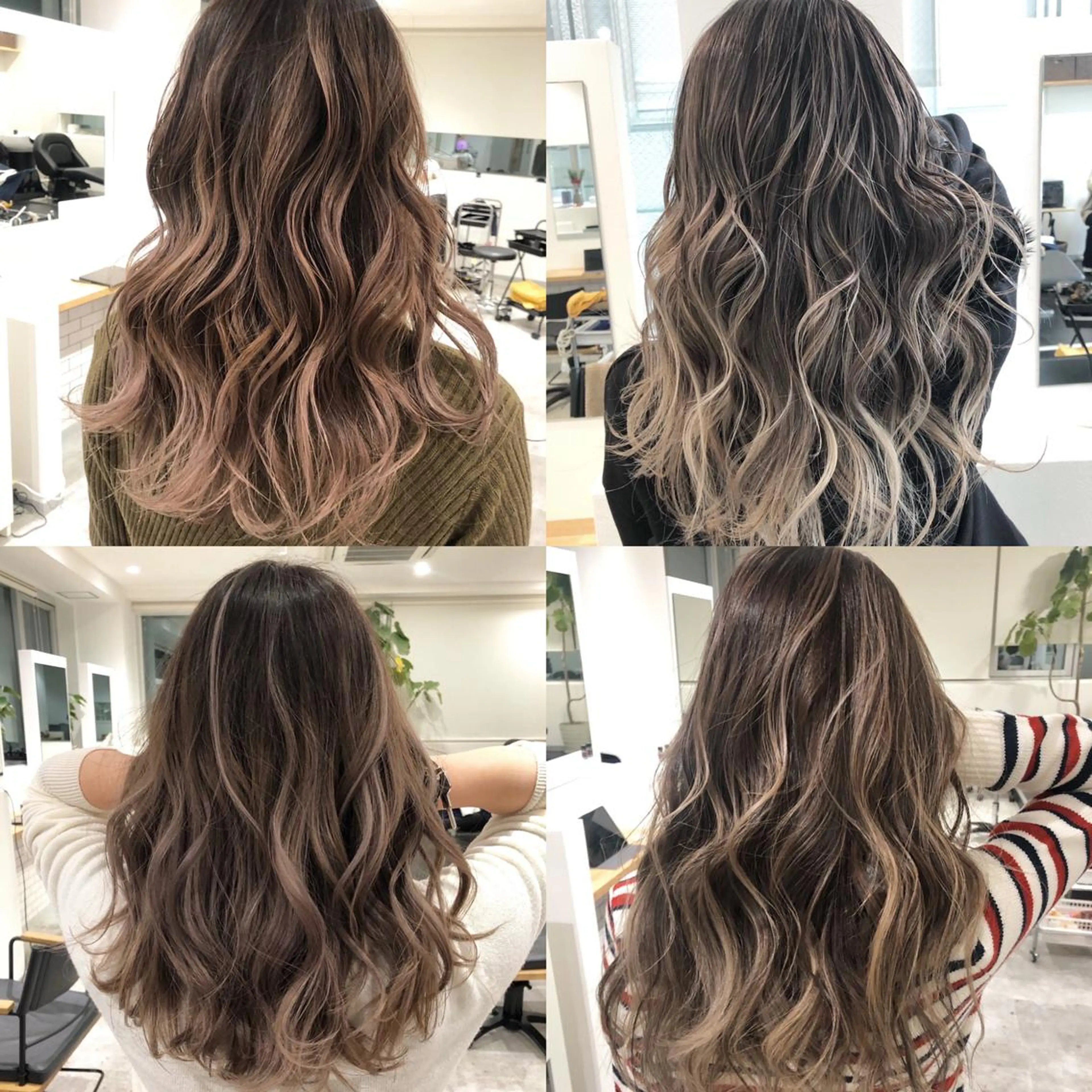 ミディアム カラー バレイヤージュ レイヤーカット kalahair salon ブリーチのヘアスタイル