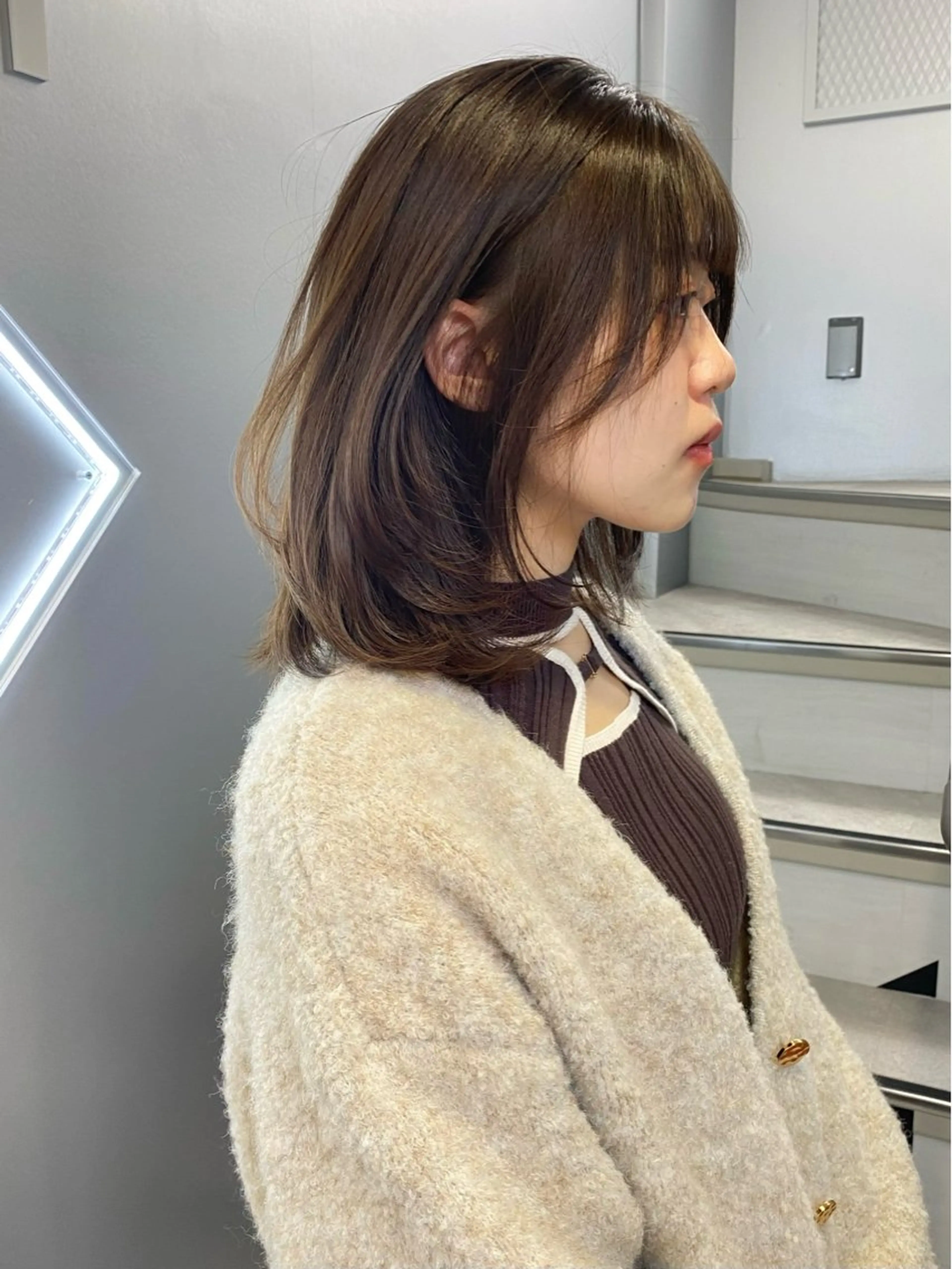 ミディアム カラー カット ヘアカラー 透明感/レイヤー カット🎀マコのヘアスタイル