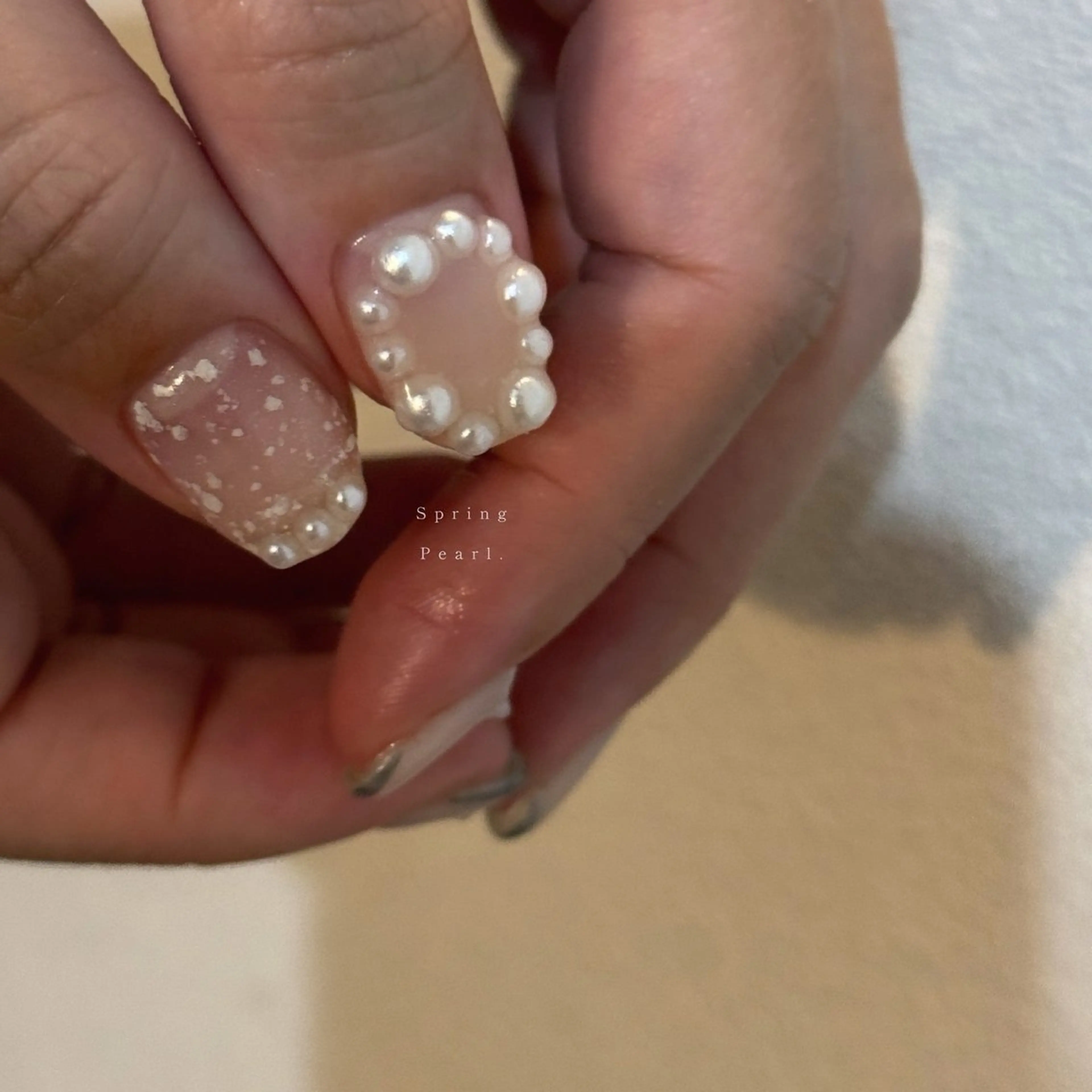 ネイル ニュアンスネイル ホワイト lacier nailのネイルデザイン
