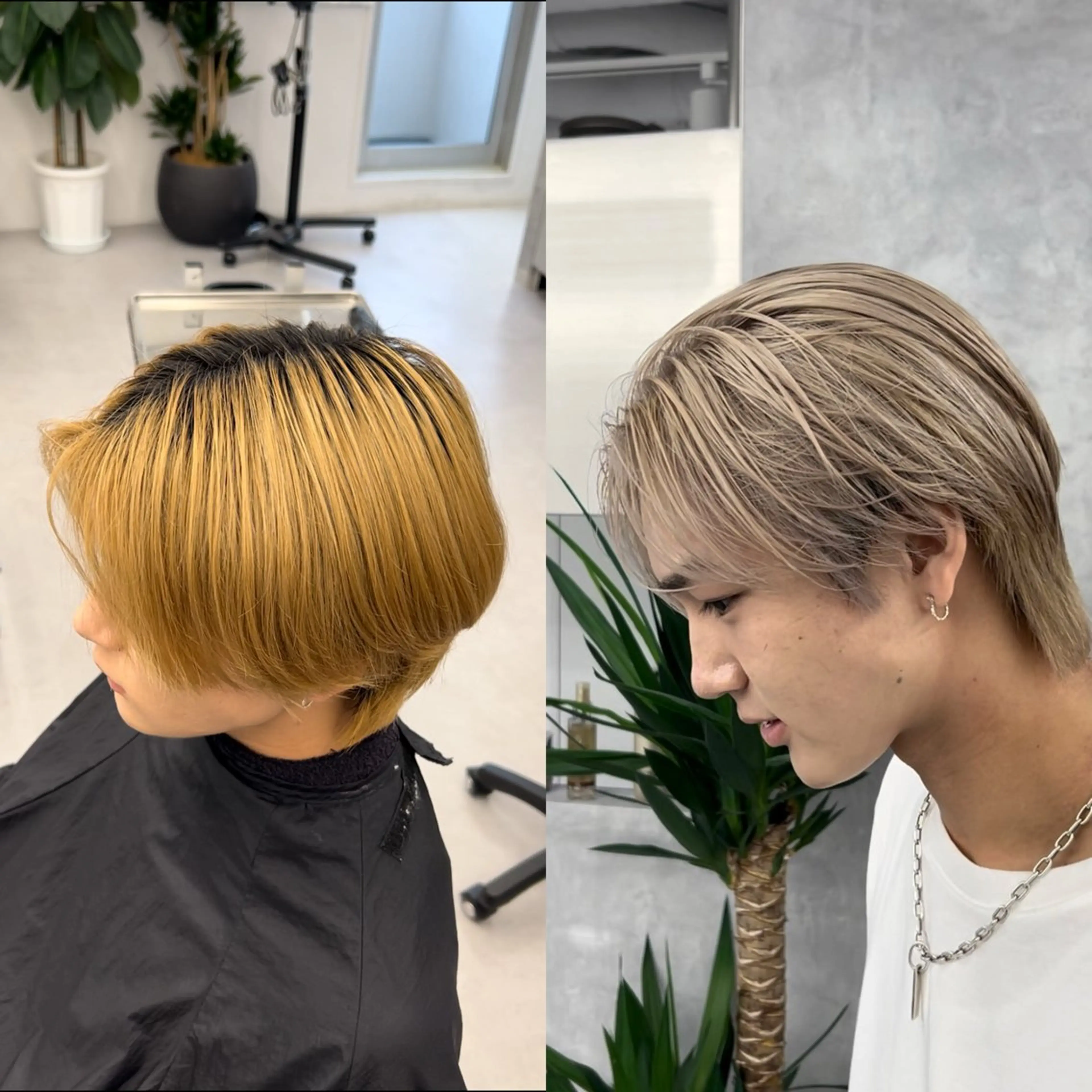 ミディアム カラー メンズ カット ヘアカラー トリートメント ヘアセット メンズバレイヤージュ 🔥メンズカット🔥のヘアスタイル