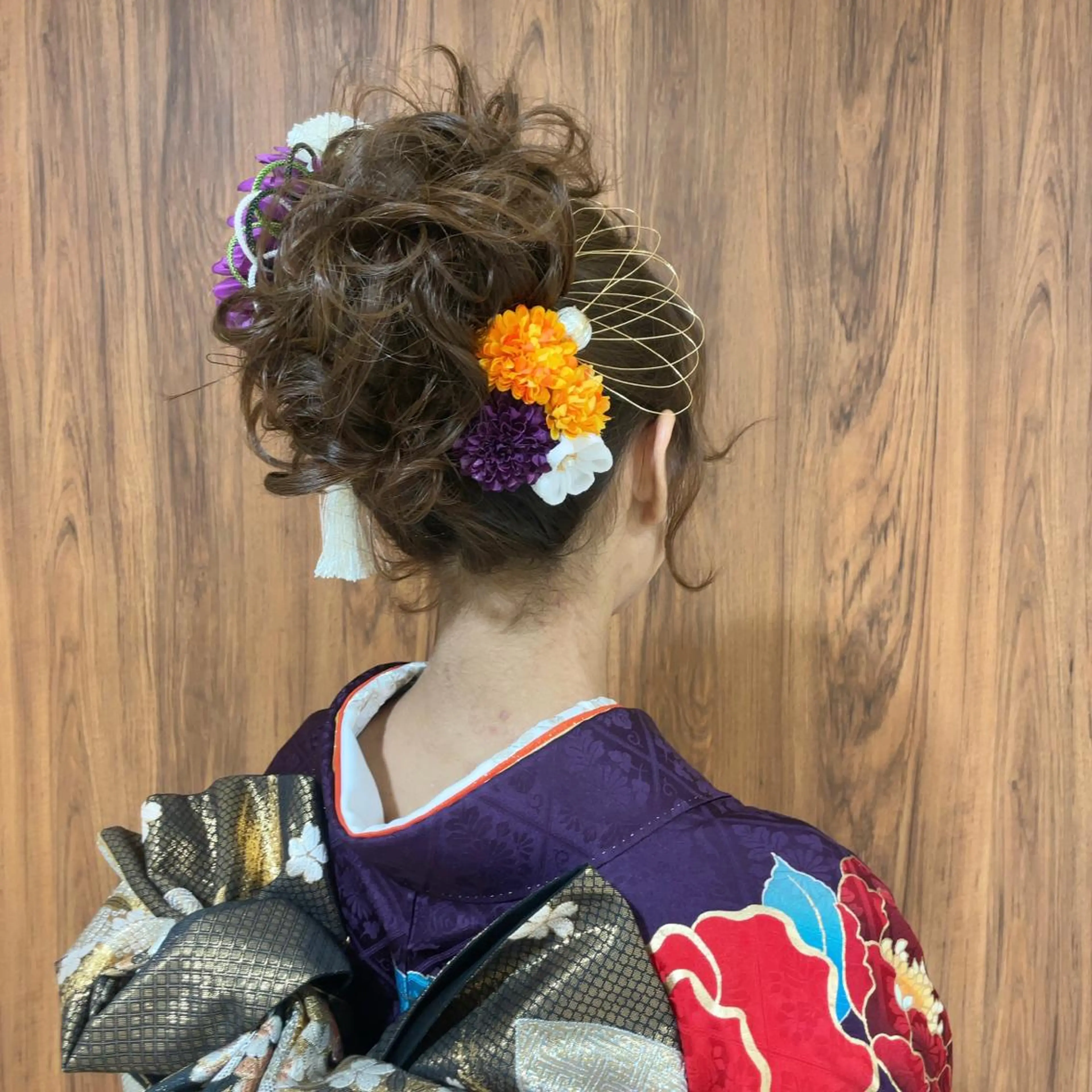 セミロング ヘアアレンジ 成人式 山田 里美のヘアスタイル