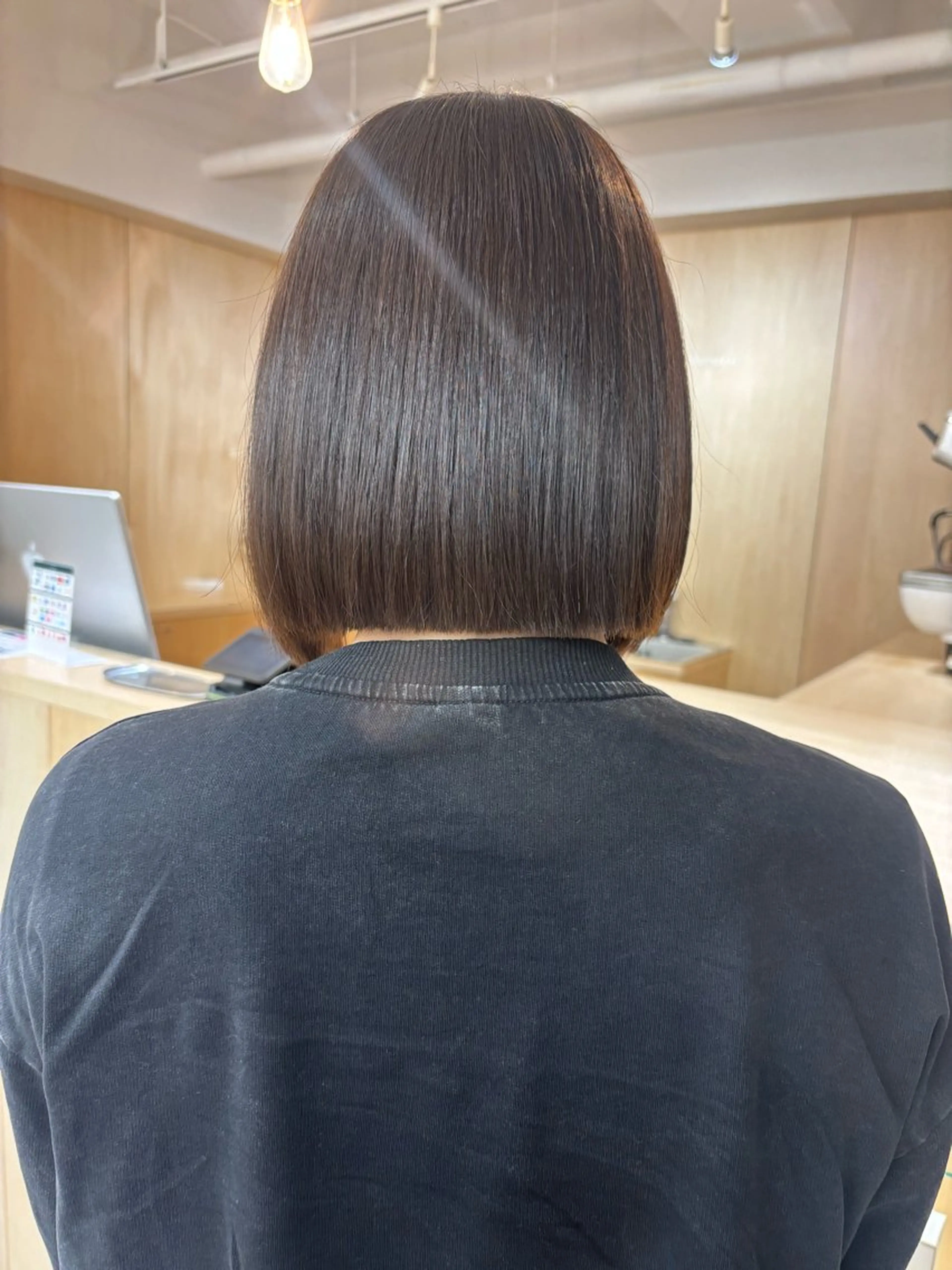 セミロング 縮毛矯正 縮毛矯正 ボブ/ベージュ /MIYUのヘアスタイル