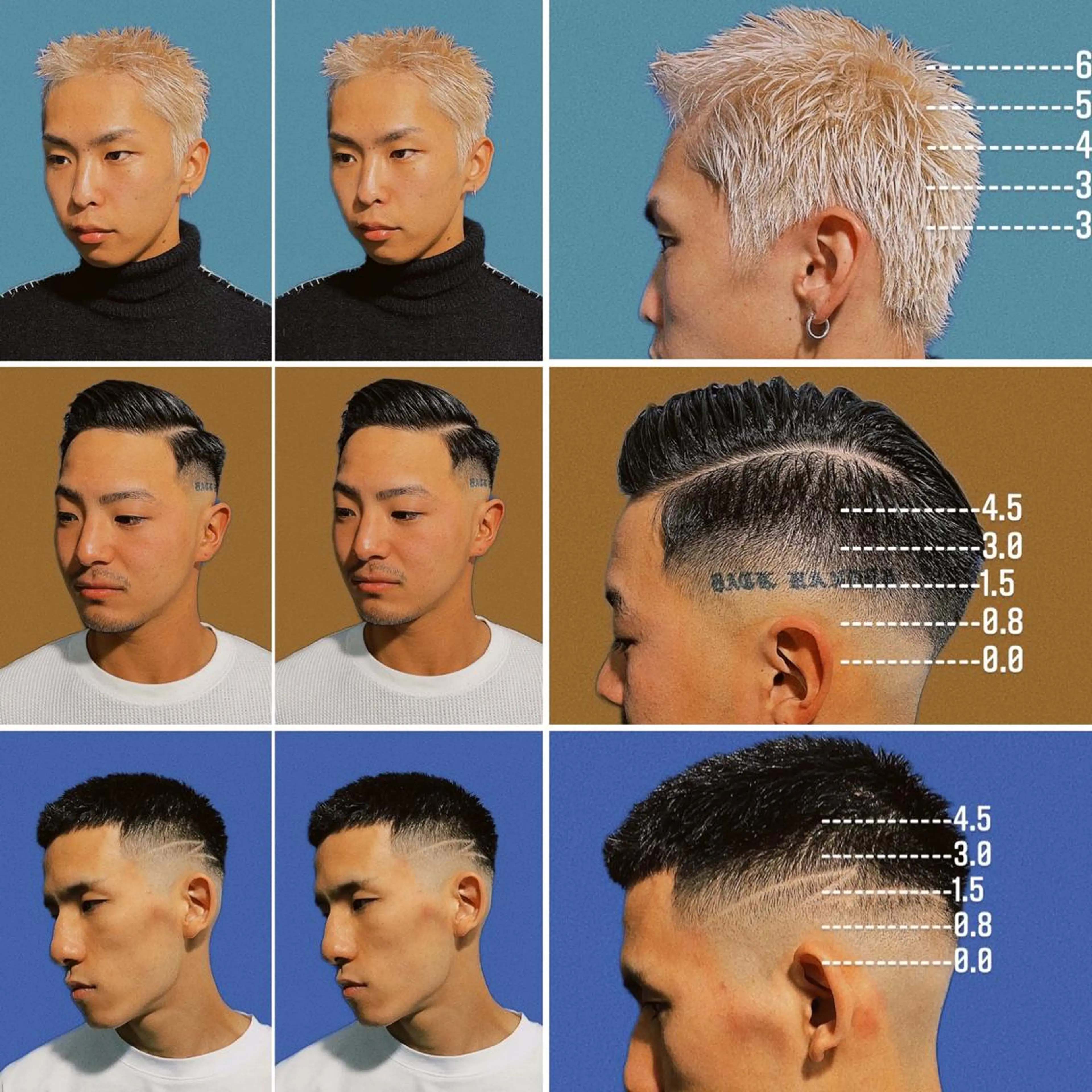 ショート カラー パーマ メンズ フェードカット メンズハイトーン メンズパーマ ハイトーンカラー &CREW スタッフのヘアスタイル