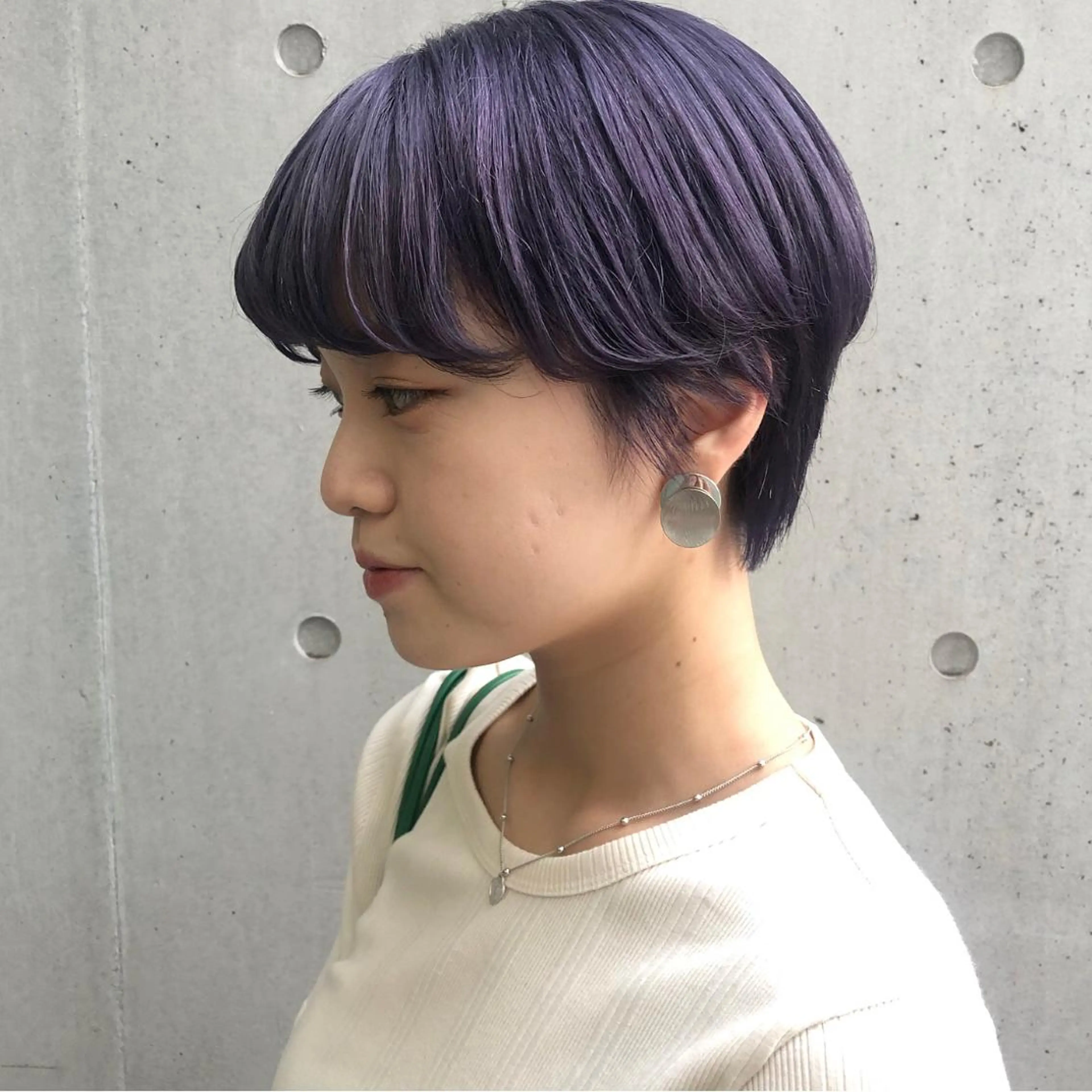 ショート カラー パープルカラー ヘアカラー salowin SHIBUYA me+店所属・kasumi/渋谷/ パーマのヘアスタイル