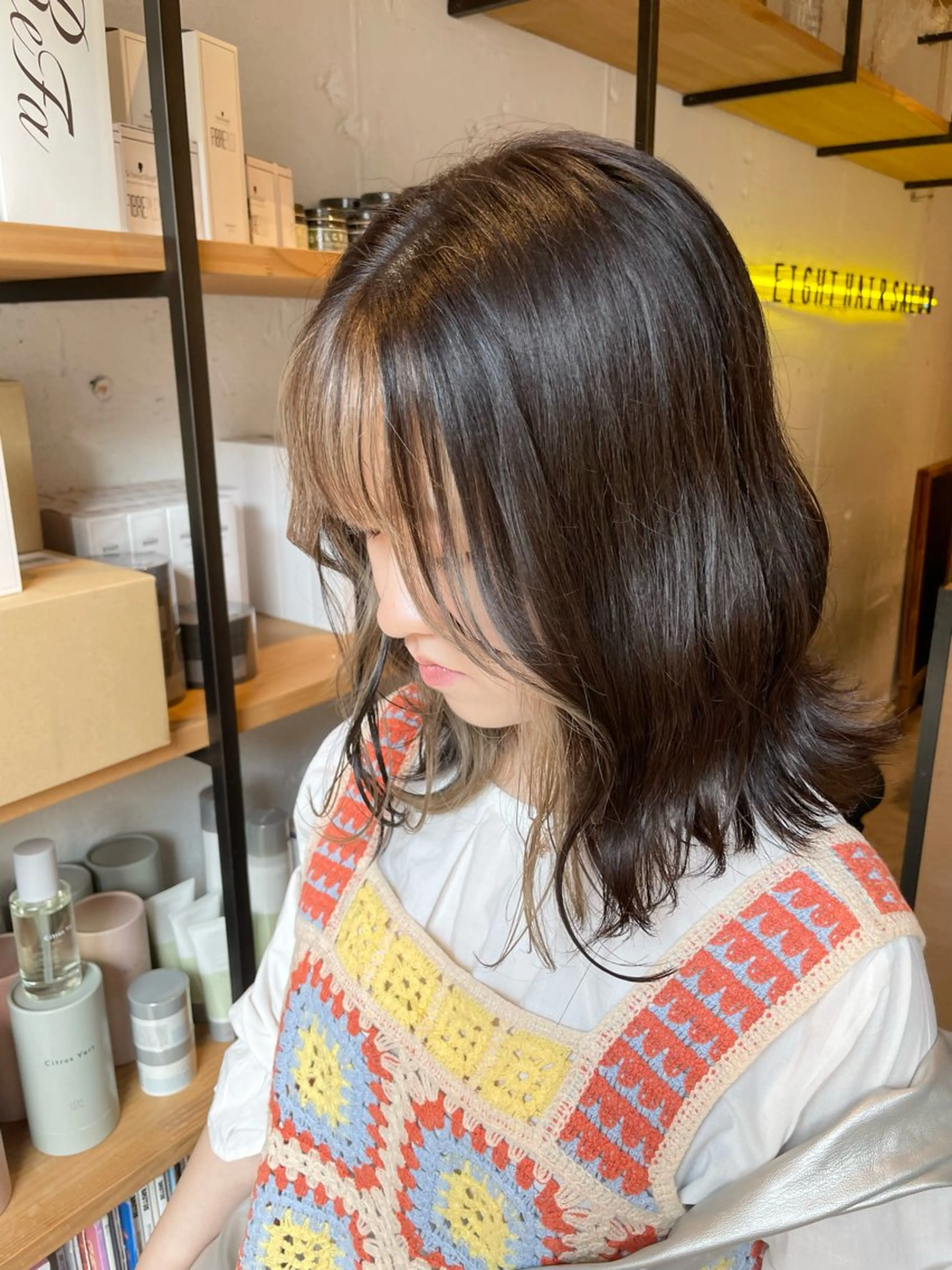 セミロング ヘアカラー EIGHT　最所 瑞稀のヘアスタイル