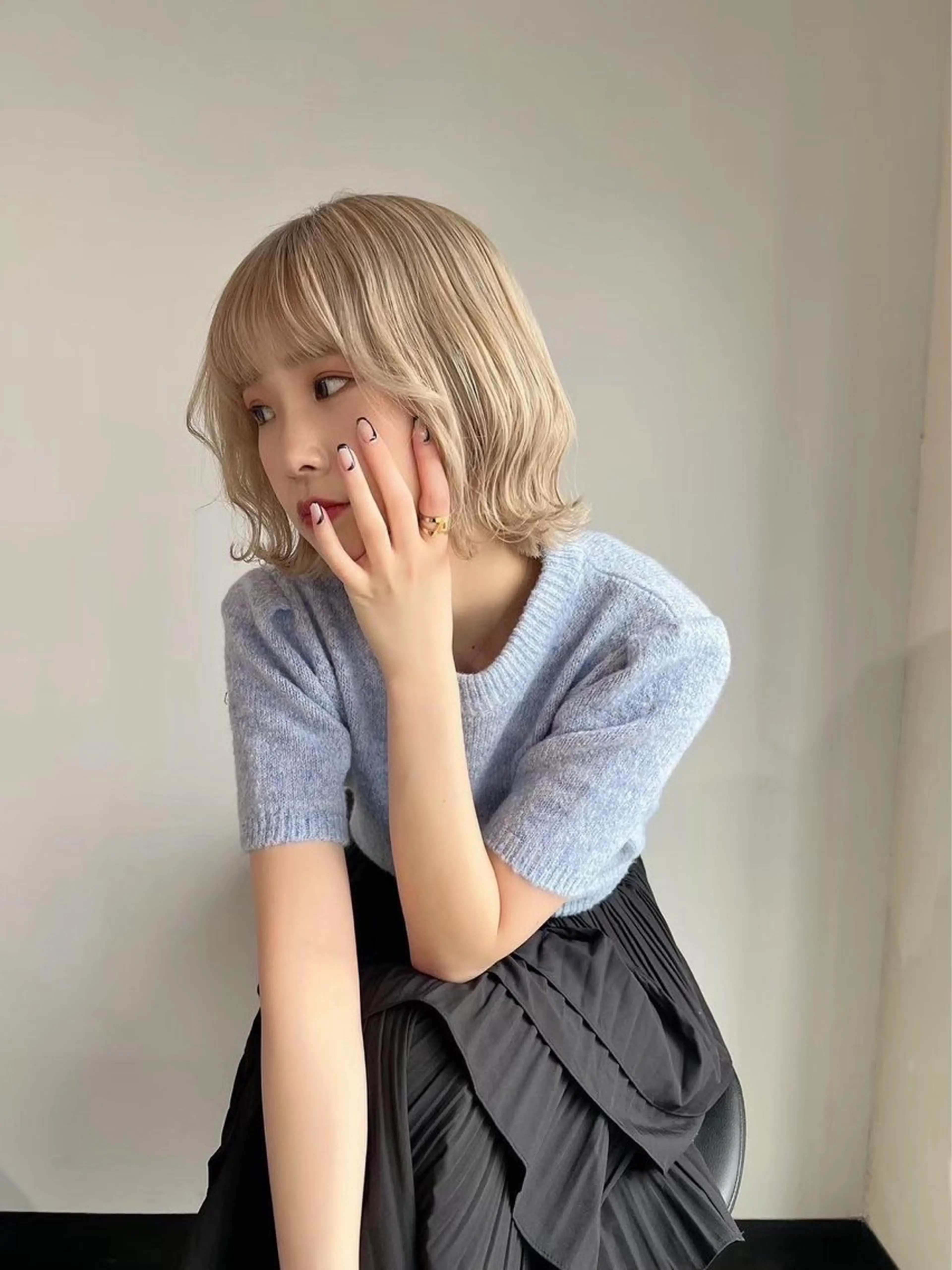ミディアム カラー ミディアムパーマ バレイヤージュ ブリーチ ケアブリーチ ダブルカラー カット ヘアカラー トリートメント Lulu 公式/すすきの/大通のヘアスタイル