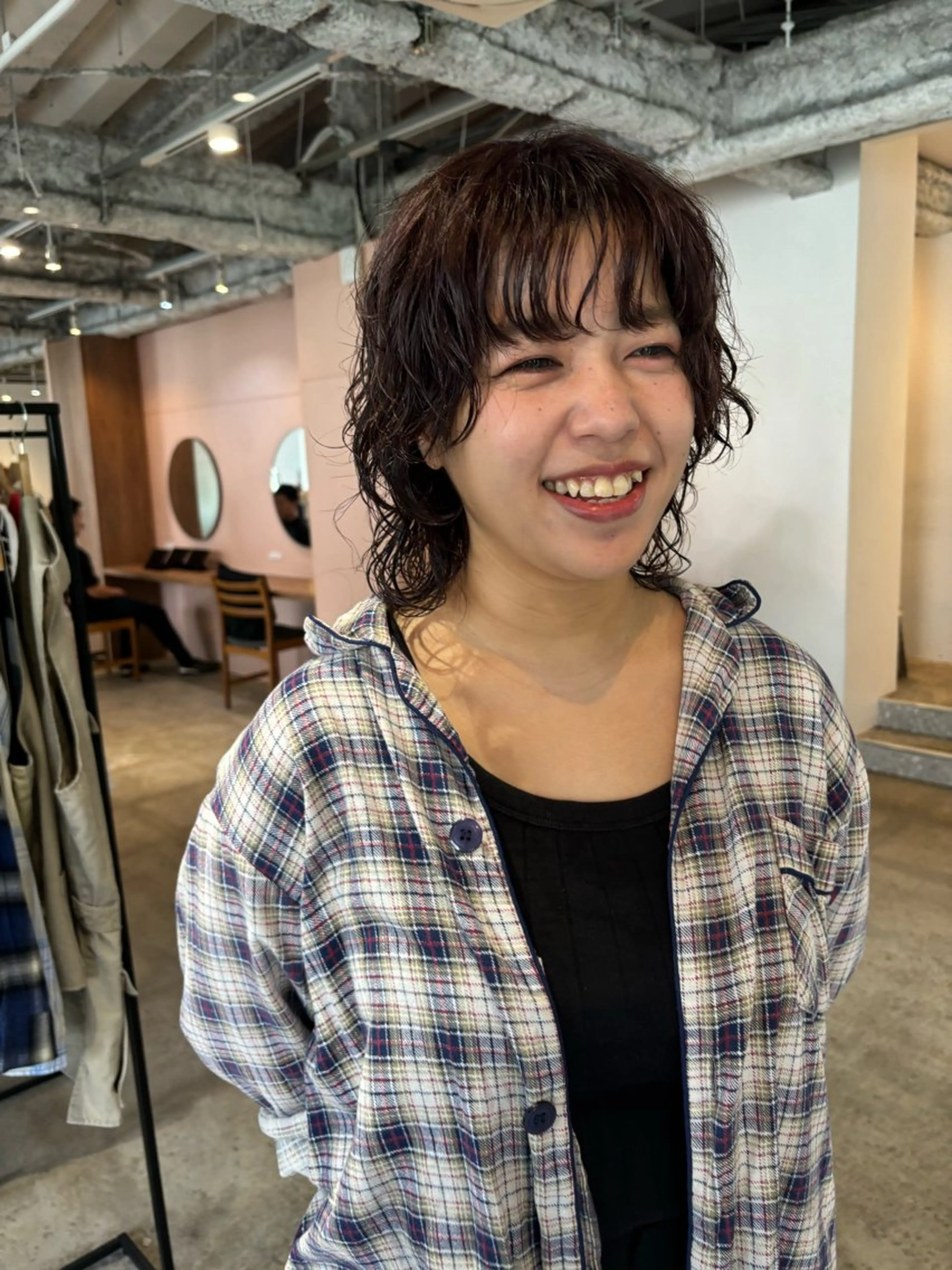 ミディアム カラー パーマ カット パーマ トリートメント Hayashi Shioriのヘアスタイル