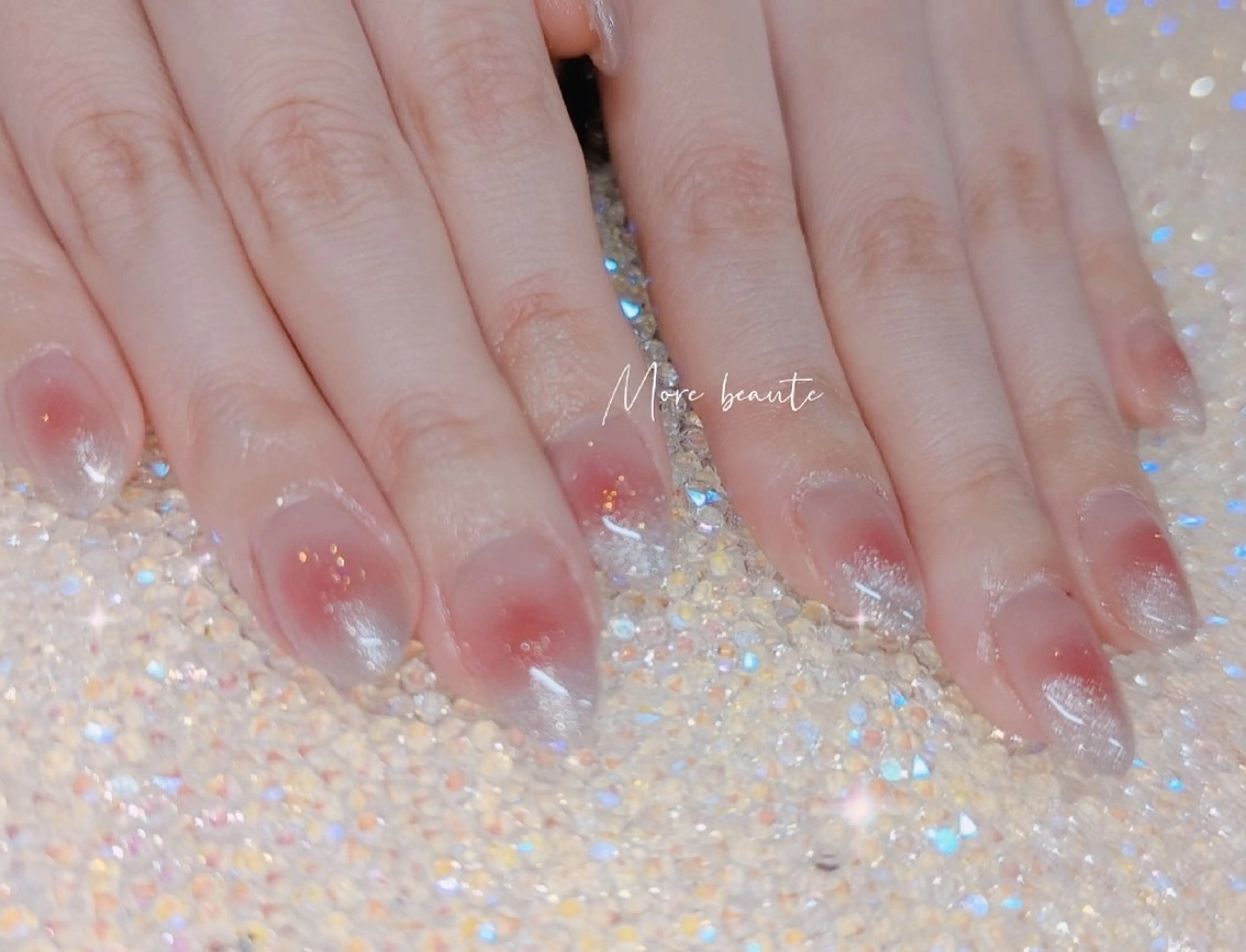 ネイル 長さ出し ジェルネイル ハート 韓国ネイル マグネットネイル ハンドネイル I LOVE ME NAIL.｡.:*♡のネイルデザイン