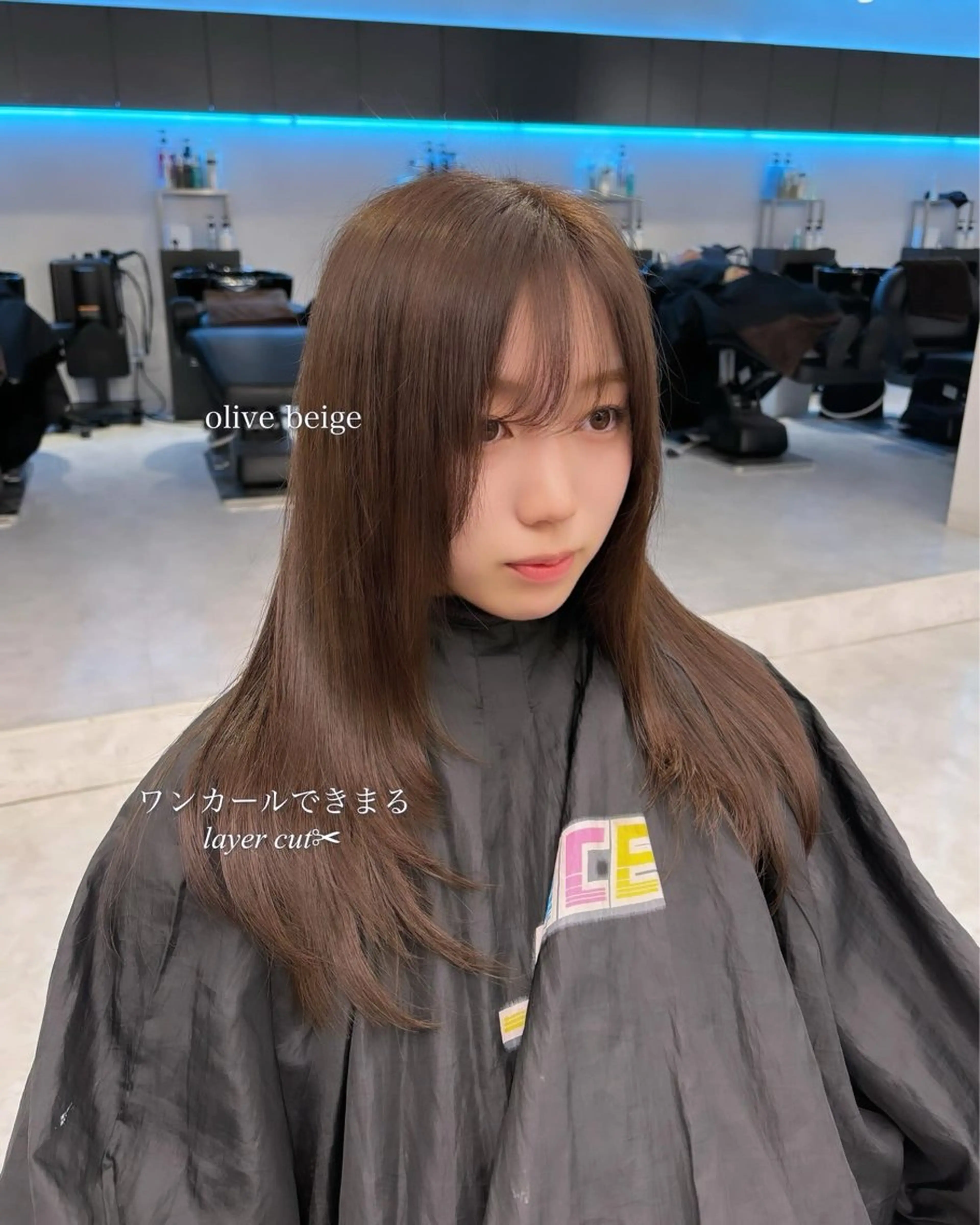 ロング カラー 🩵韓国レイヤー× 寒色カラー🩵のヘアスタイル