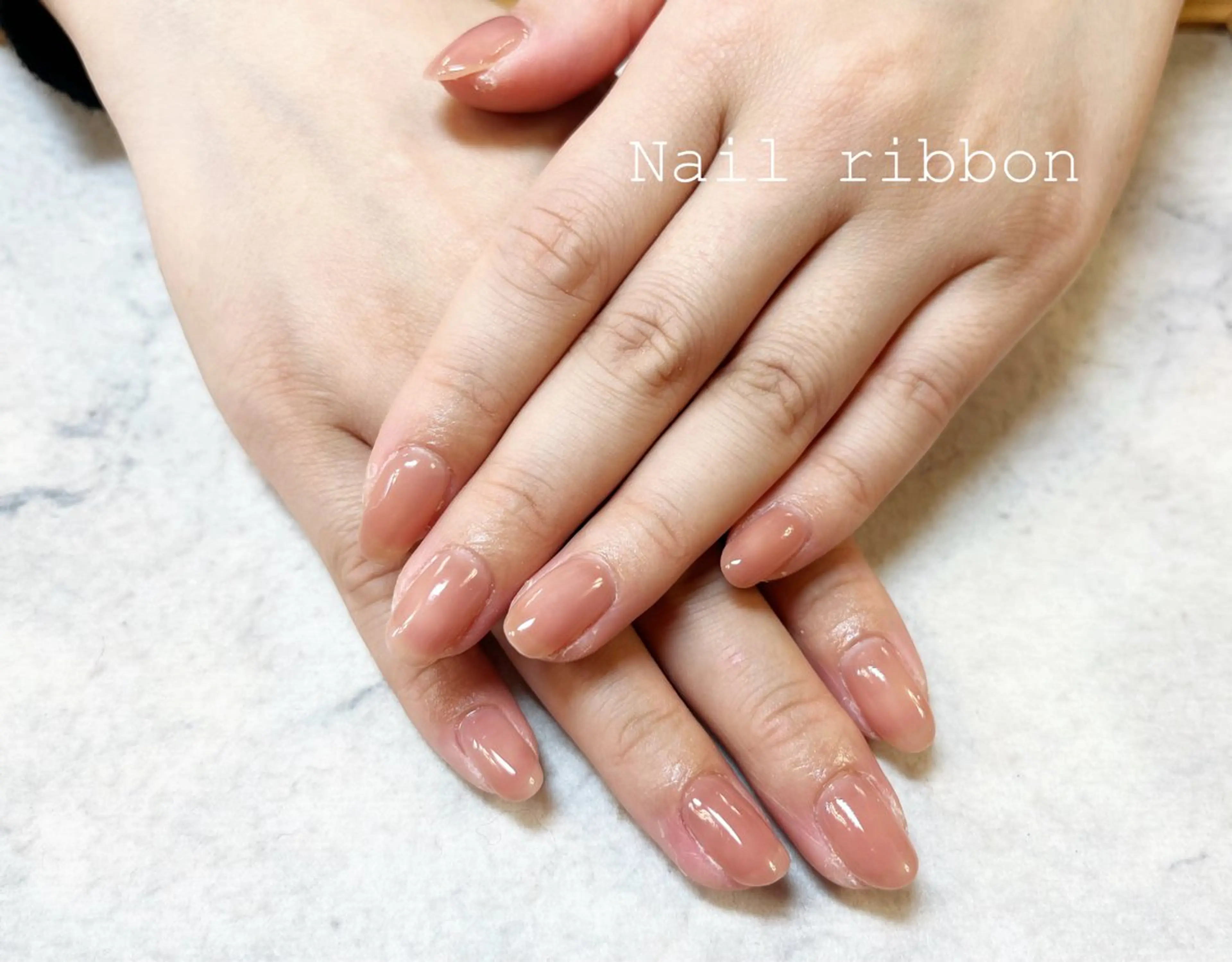 ネイル ピンク ネイルリボン 笠井のネイルデザイン