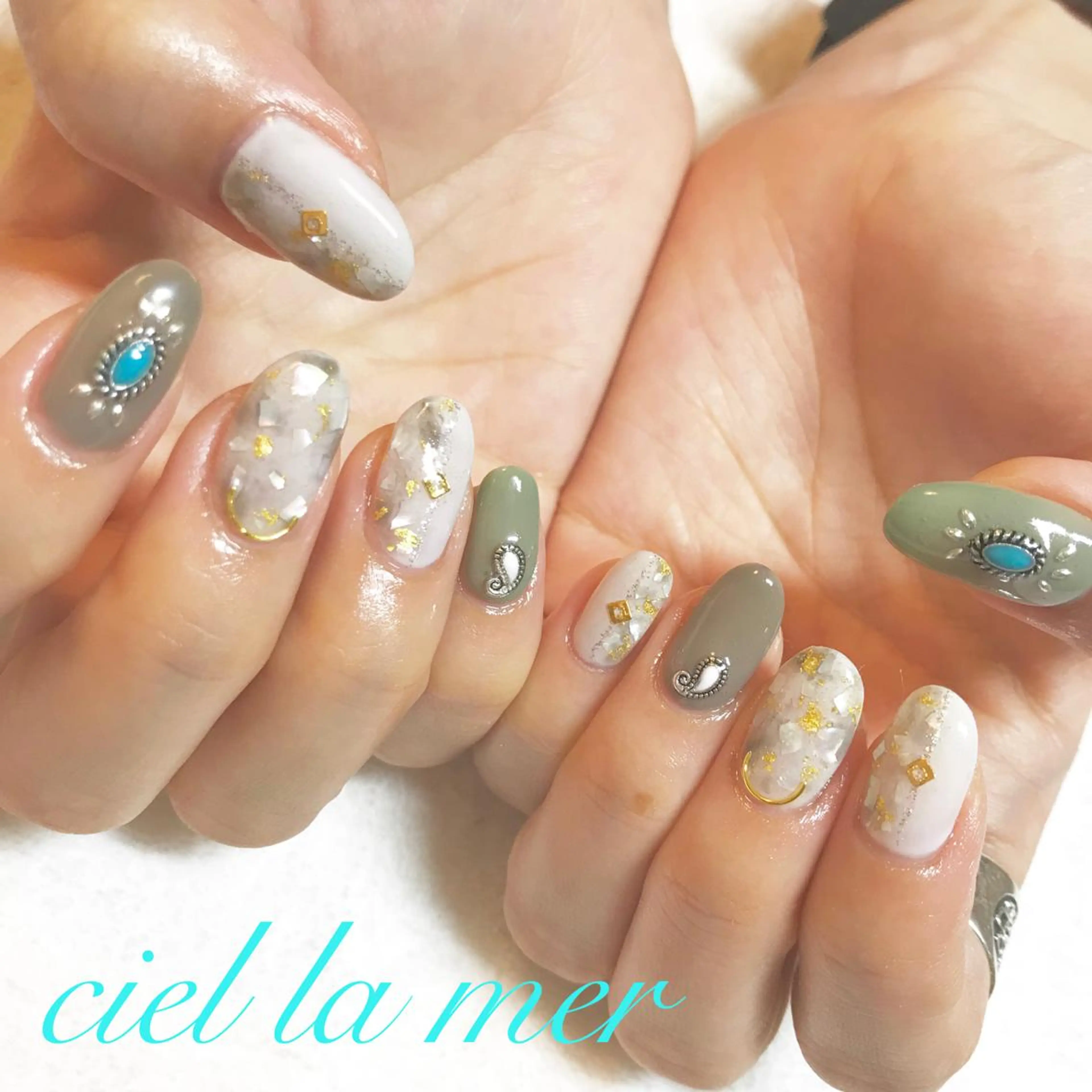 ネイル ハンドネイル フットネイル ciel la merのネイルデザイン