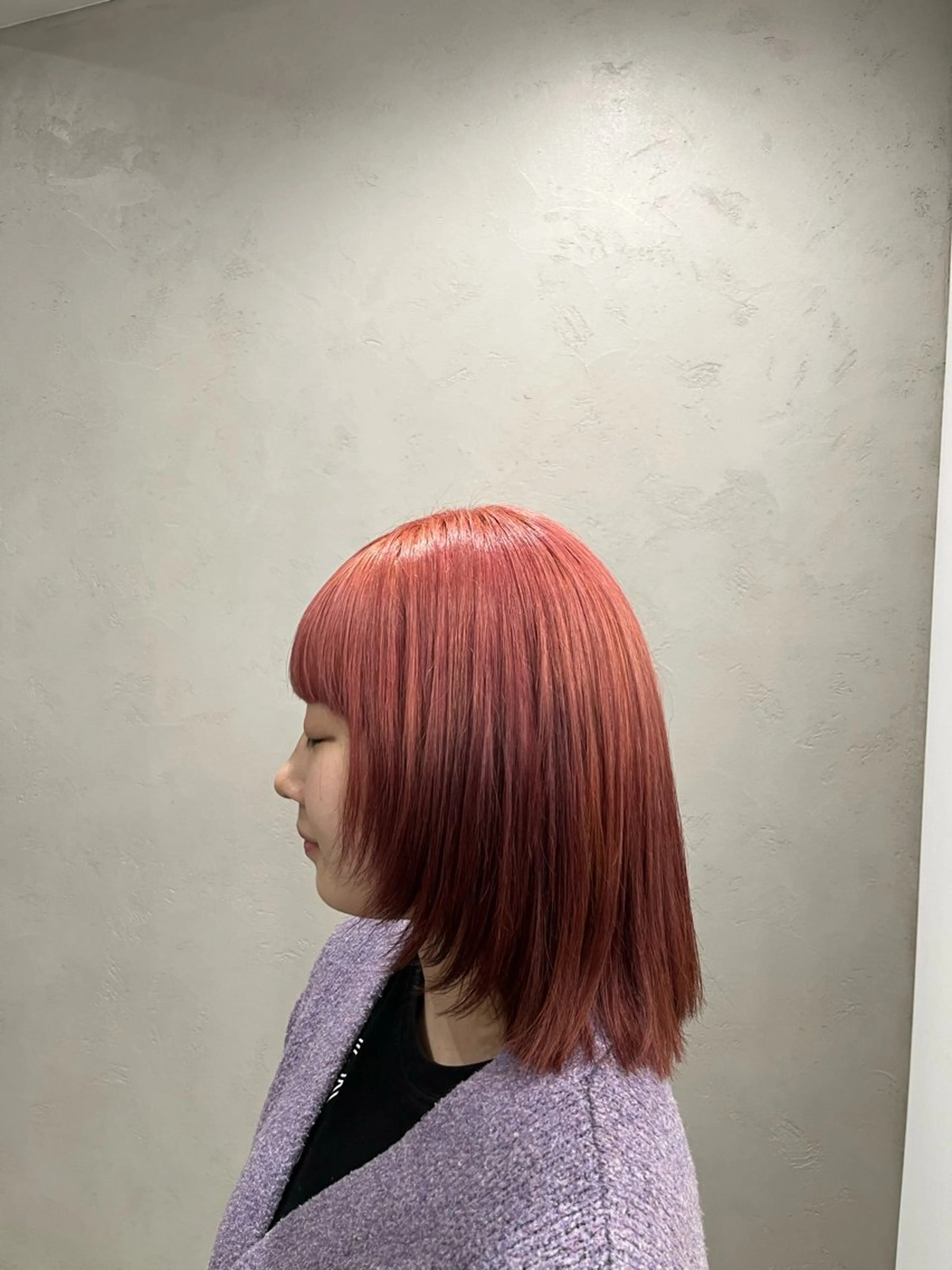 ミディアム カラー カット ヘアカラー ブリーチなし透明感 カラー✨横山 佳希のヘアスタイル