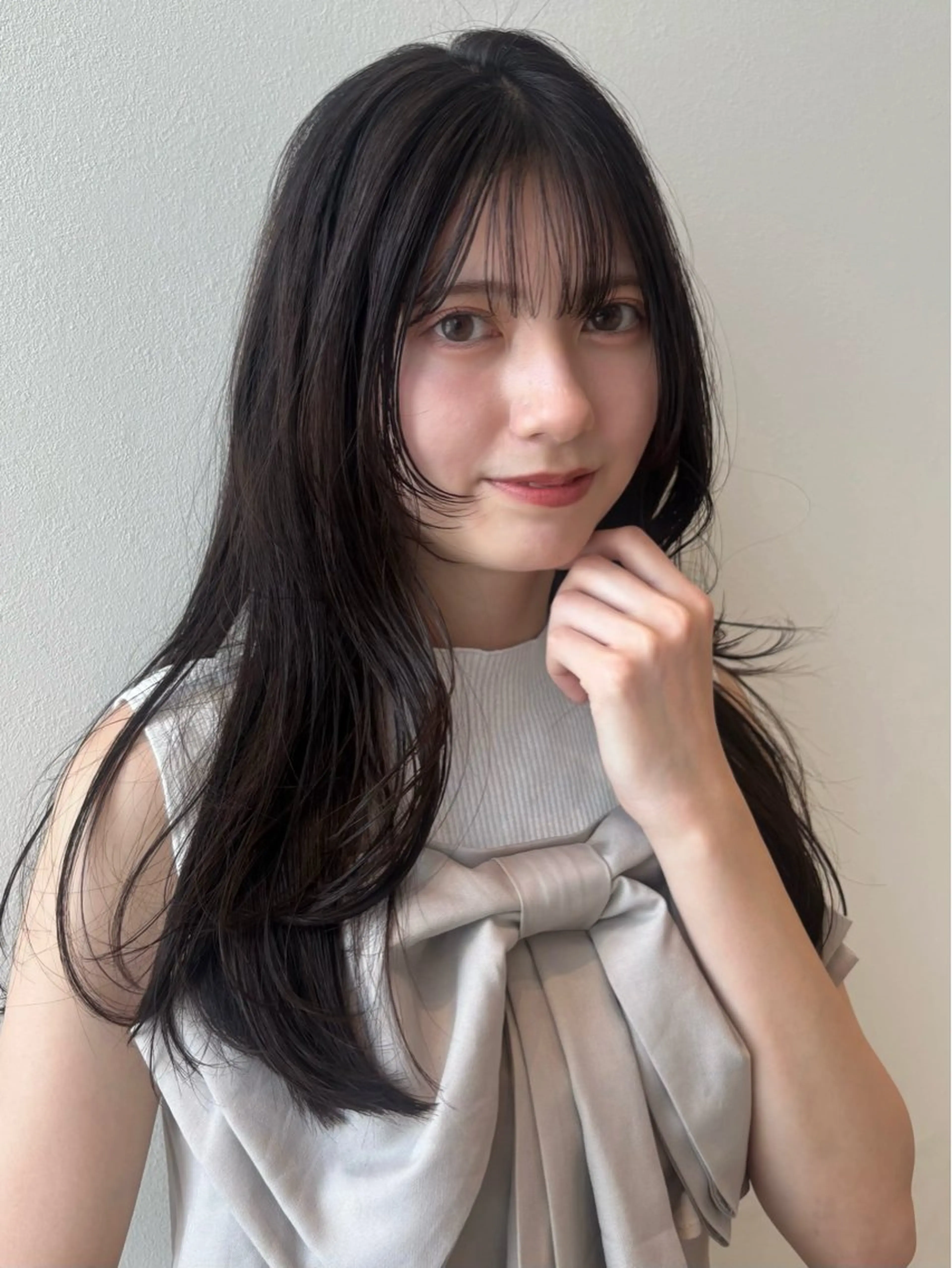 ロング カラー 顔まわりレイヤー レイヤーカット 似合わせカット カット ヘアカラー トリートメント ktwo☆ 暗艶髪☆姫野琳のヘアスタイル