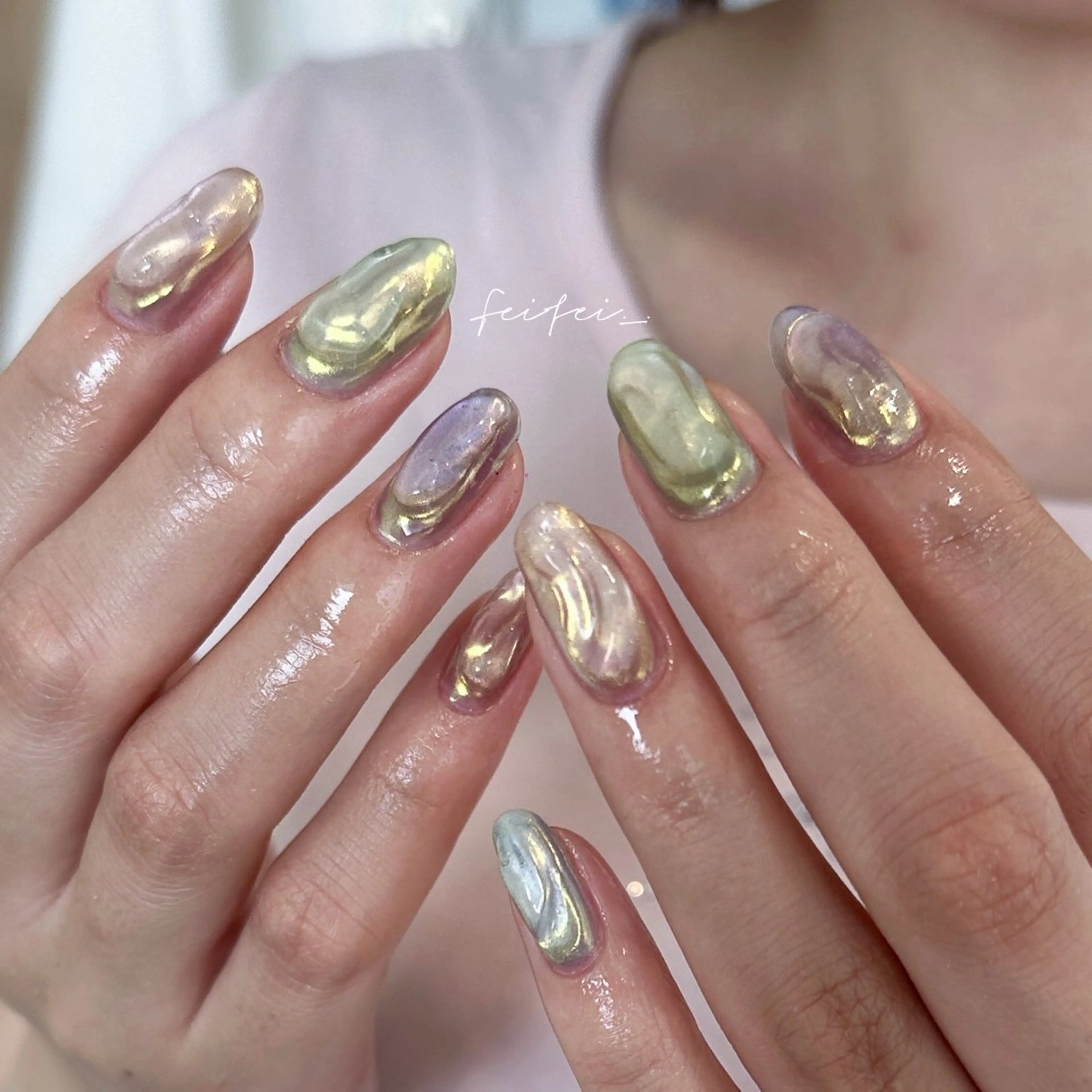 ネイル ハンドネイル 🎀フェイ フェイ🫧💗のネイルデザイン