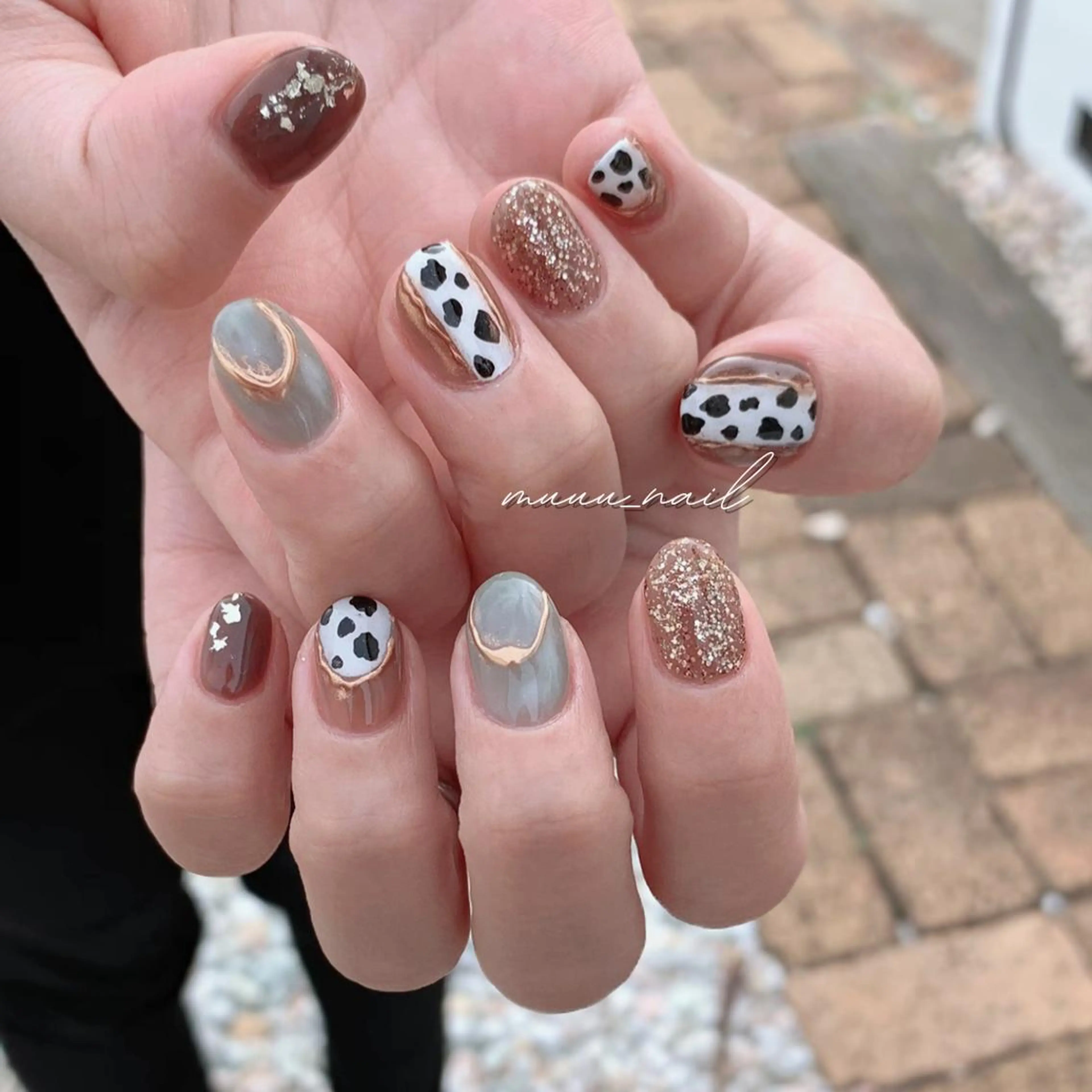 ネイル アニマル柄 ハンドネイル Nail salon Le'aのネイルデザイン