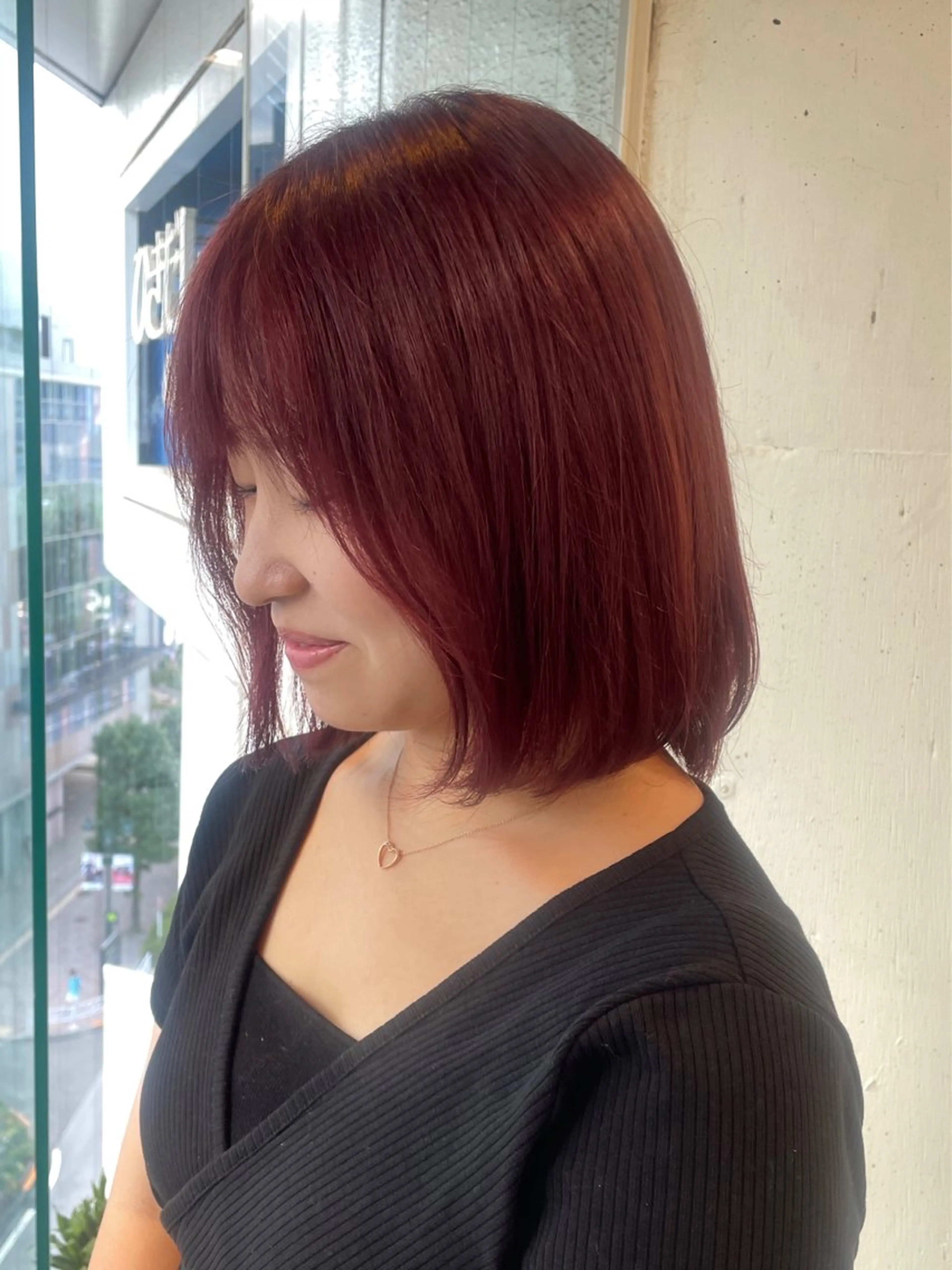 ミディアム カラー RIN／韓国ヘア レイヤーカットのヘアスタイル