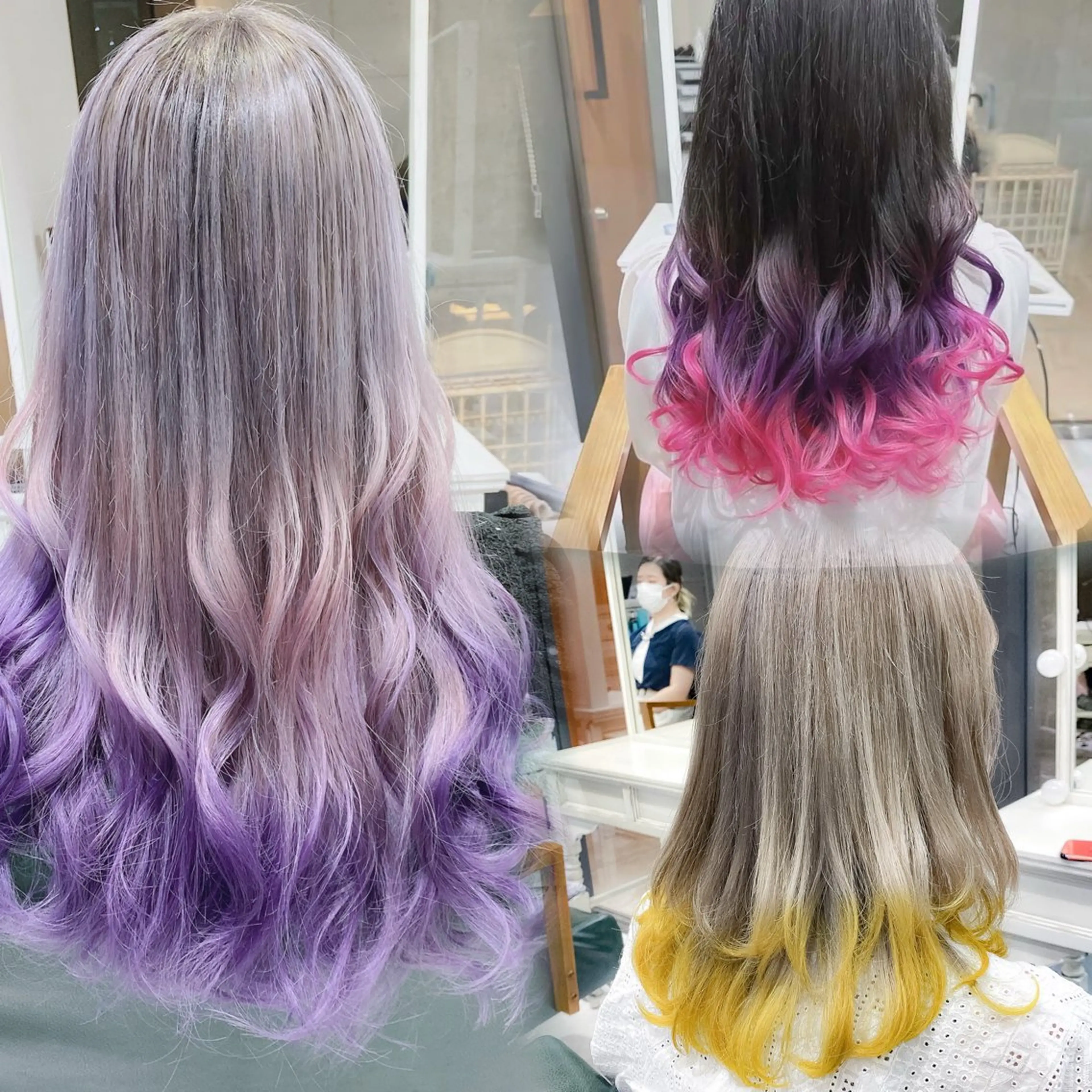 🌈カラーバターで可愛く遊ぶ🌈🫧グラデーション+うる艶トリートメント〔ブリーチ1回込み〕の写真