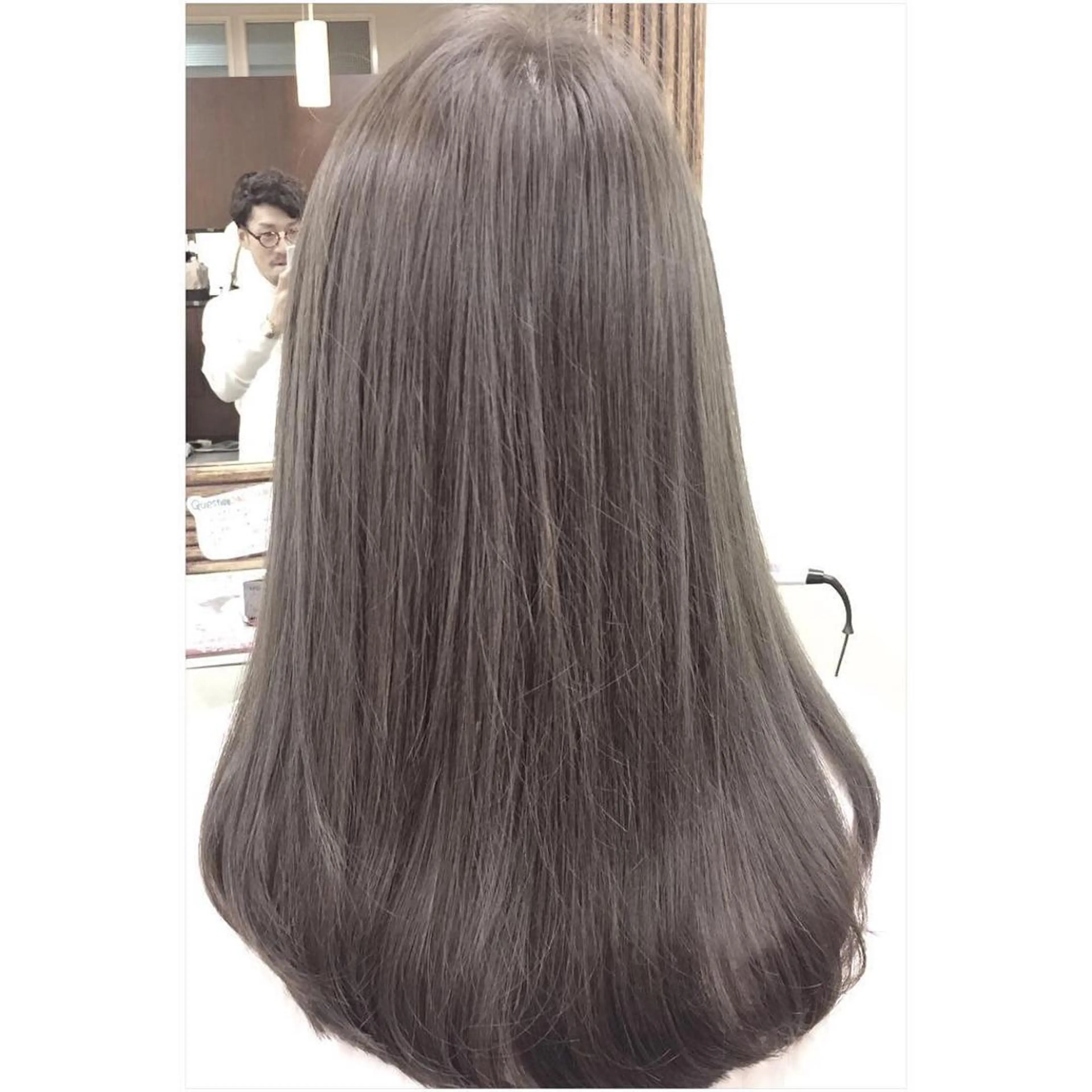 ロング カラー アッシュ グレージュ オレンジ 外国人風カラー パーソナルカラー診断 できます 木曽 主博のヘアスタイル