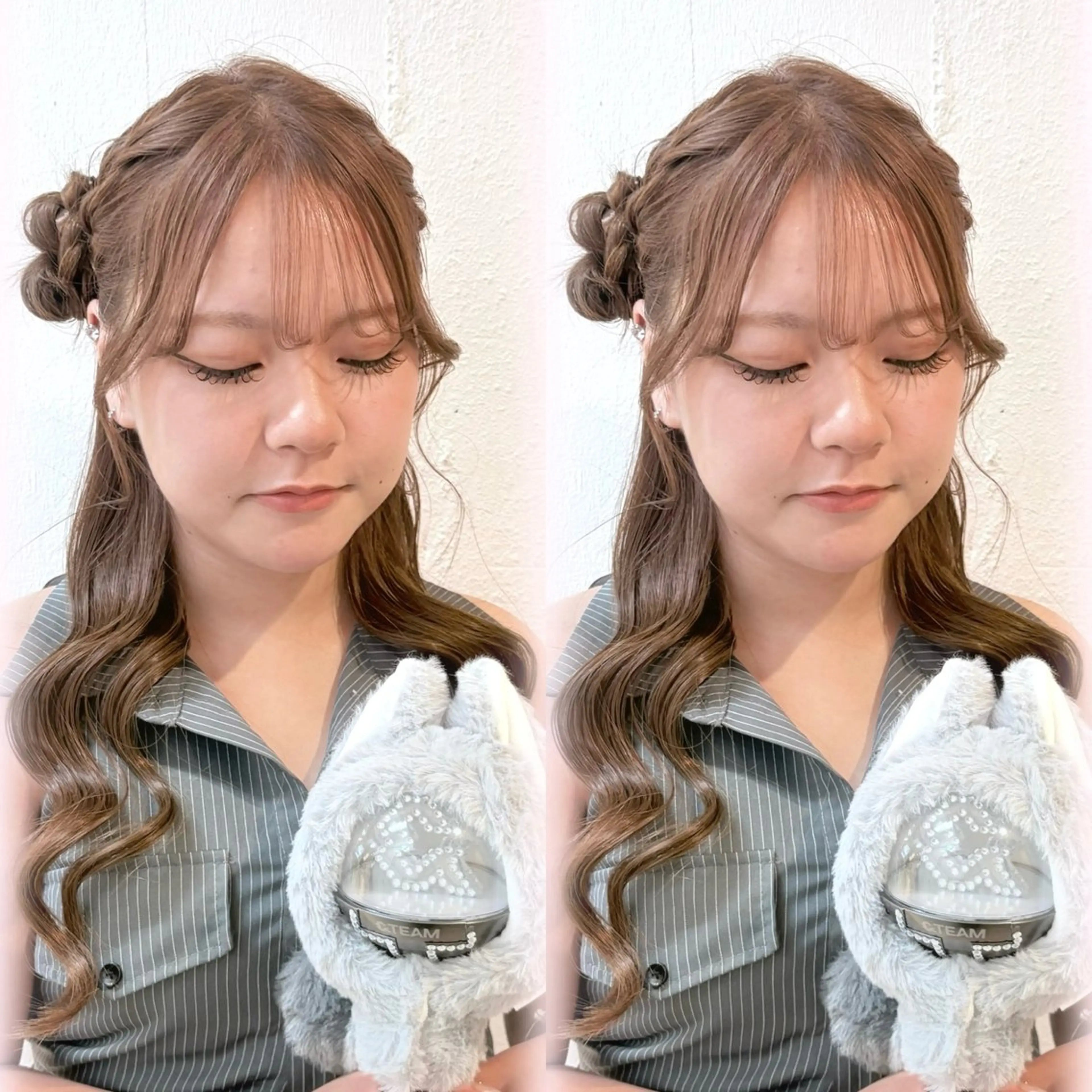 平日限定🉐顔周りカット➕ヘアアレンジ🧸⋆͛　【お呼ばれヘアセット/イベント,ライブ,オタ活,推し活などのヘアメ系】の写真