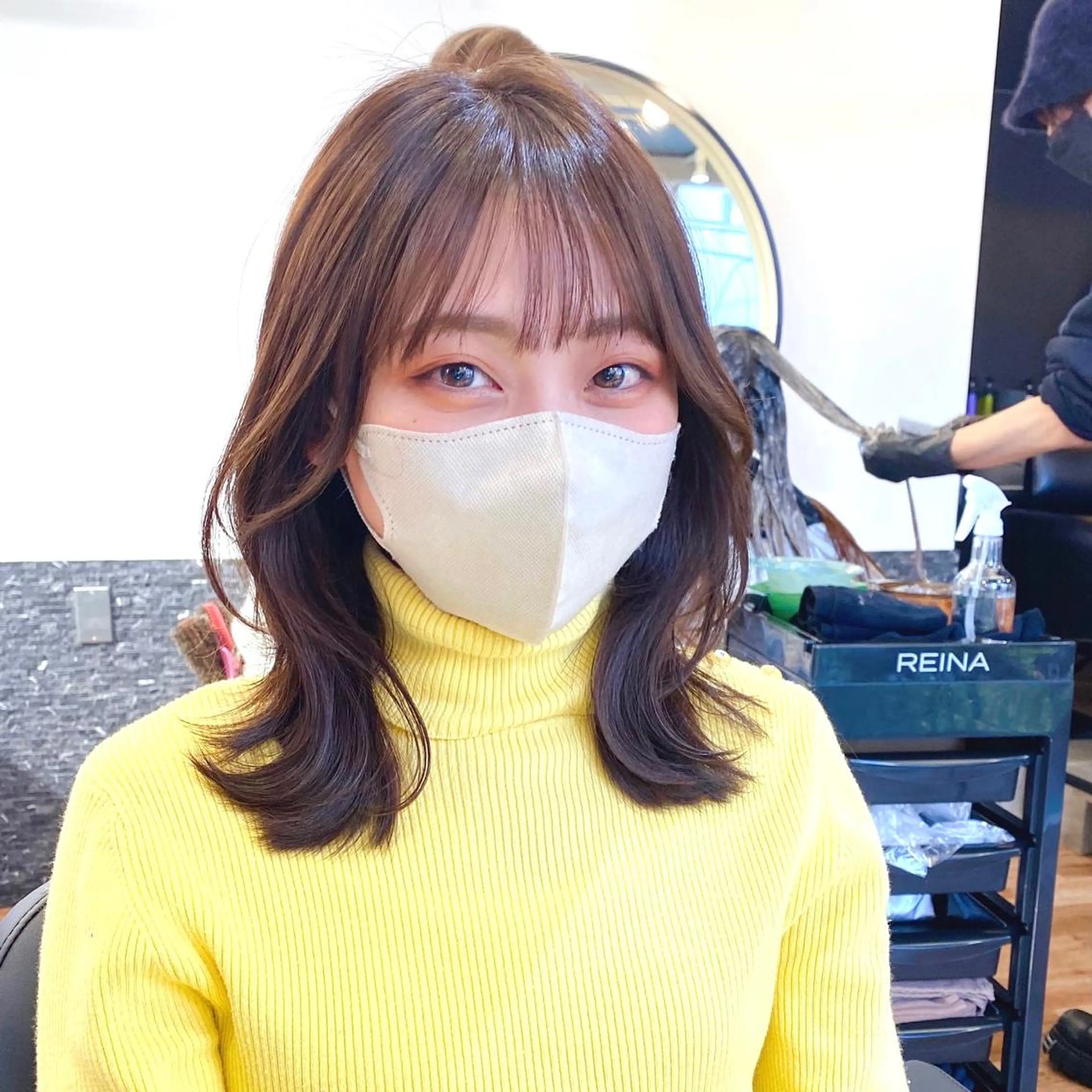 ミディアム カラー くびれヘア 韓国風ヘア 似合わせレイヤー 🇰🇷荒木洋文のヘアスタイル