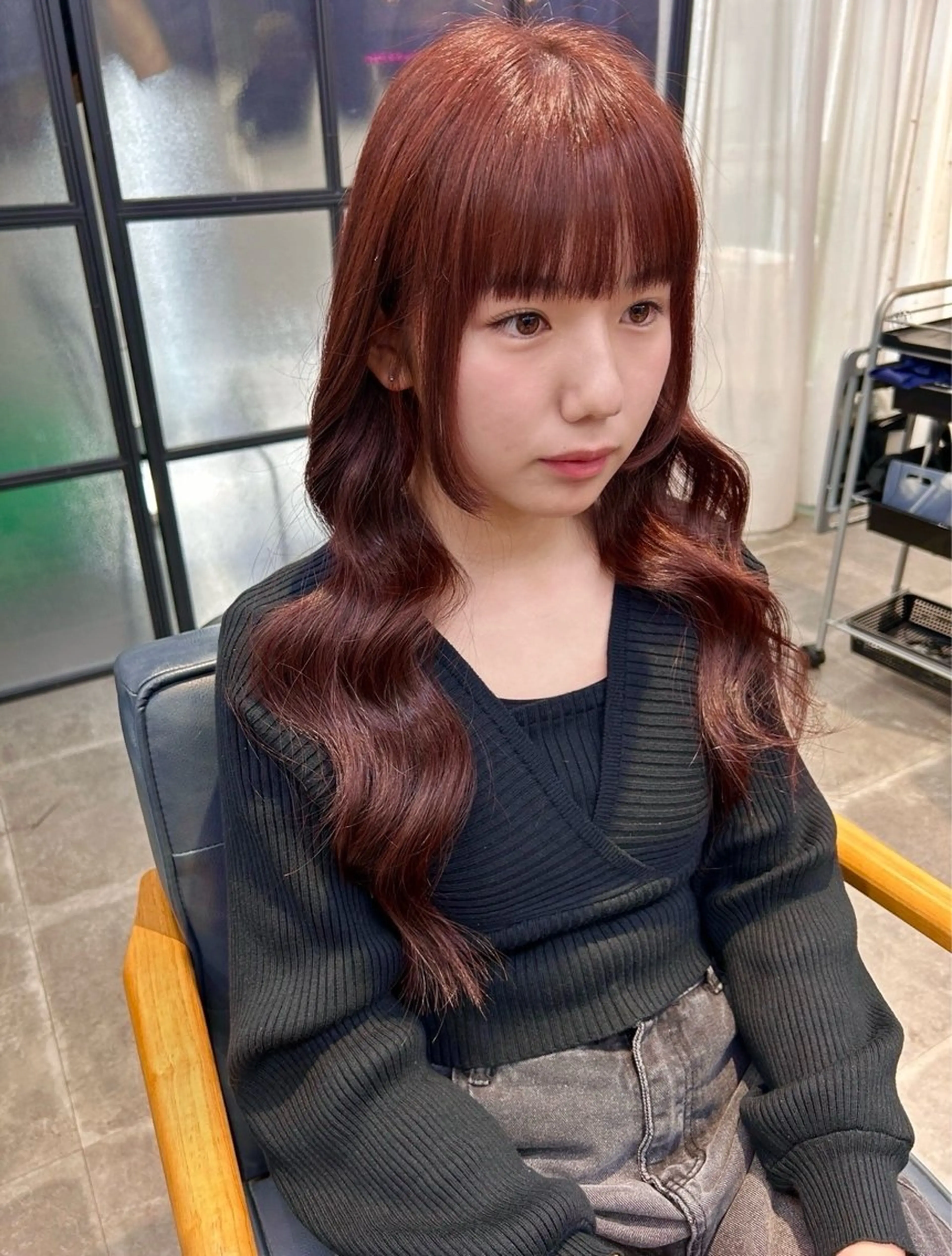 ロング カラー ヘアカラー トリートメント newi梅田🫧韓国 ヘア🫧sakiのヘアスタイル