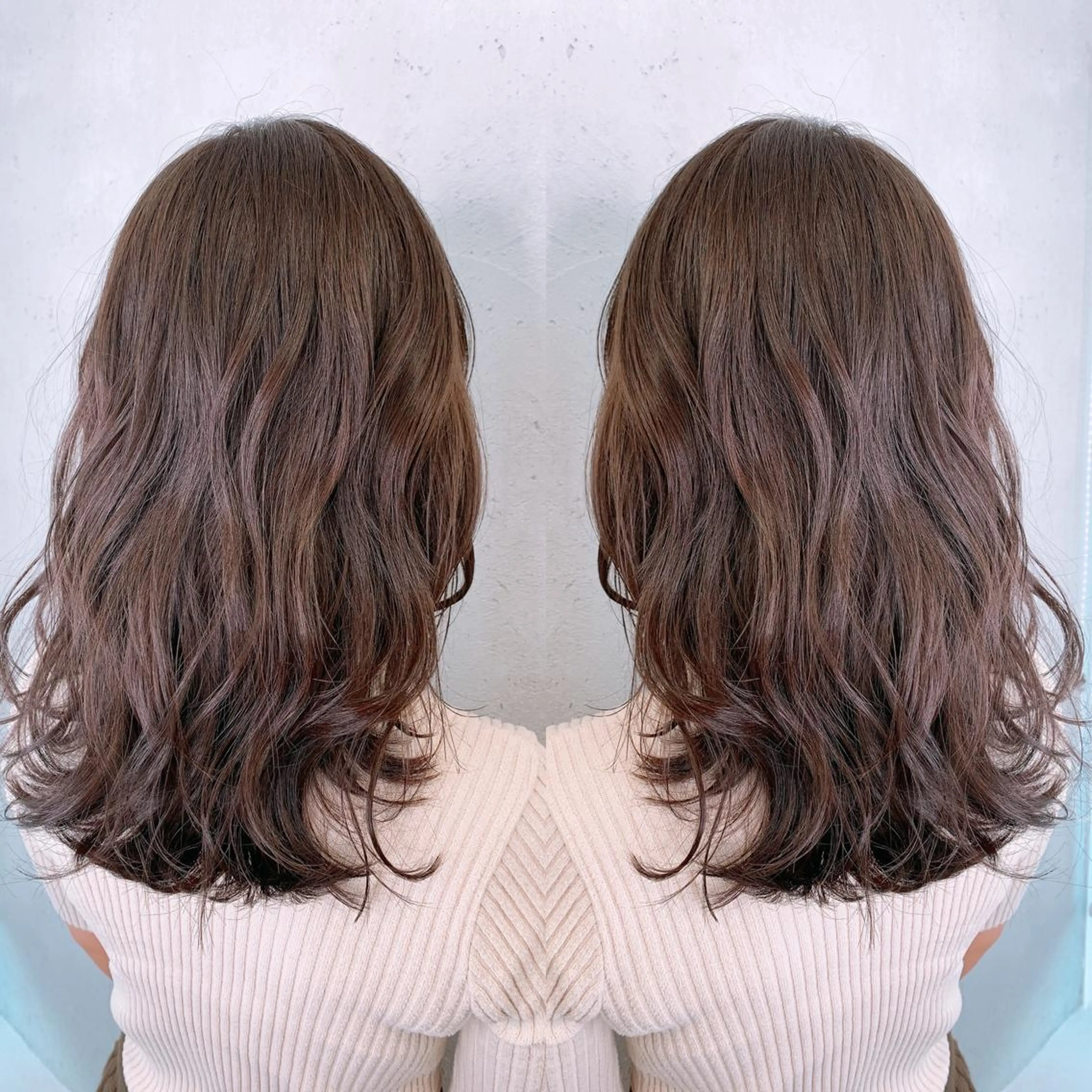 セミロング カラー アディクシーカラー アッシュ アッシュグレー バレイヤージュ ベージュカラー サイドバング 🇰🇷沼田　拓斗のヘアスタイル