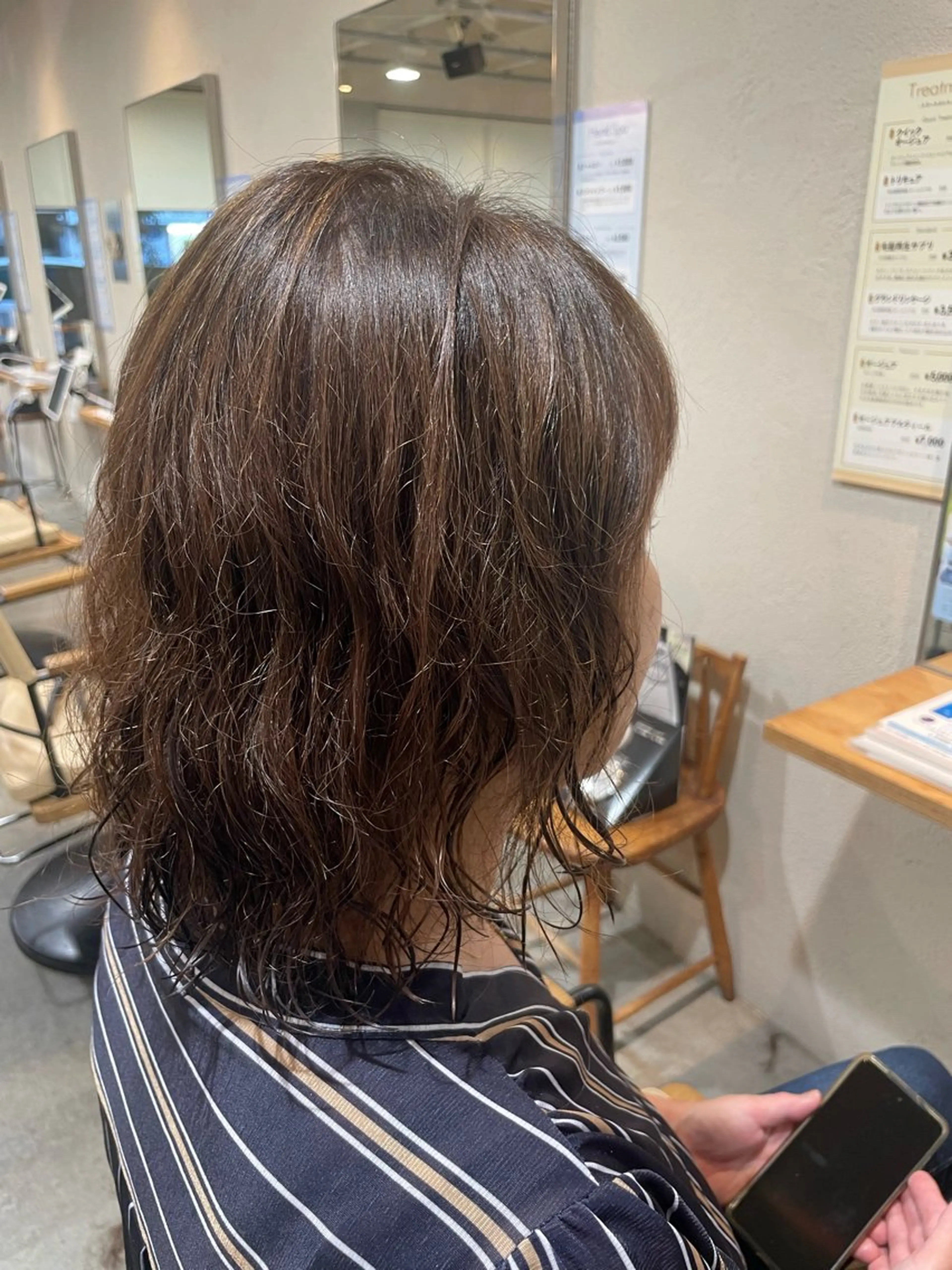 ミディアム ミディアムパーマ ボブ 笹川 桃歌のヘアスタイル