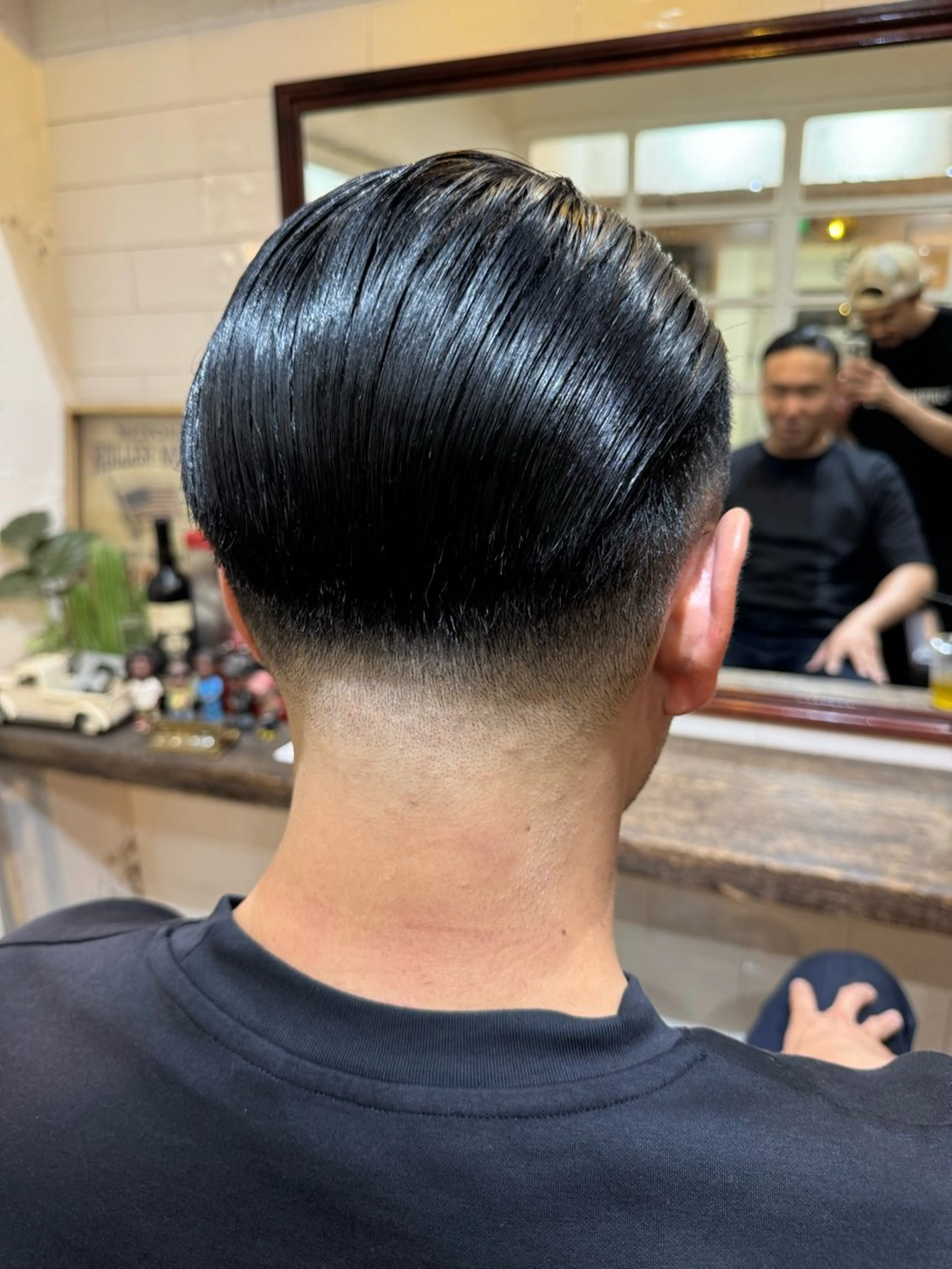 ショート メンズ オールバック センターパート ダウンパーマ フェードカット メンズハイライト カット トリートメント 💈メンズ特化💈 TASUKUのヘアスタイル