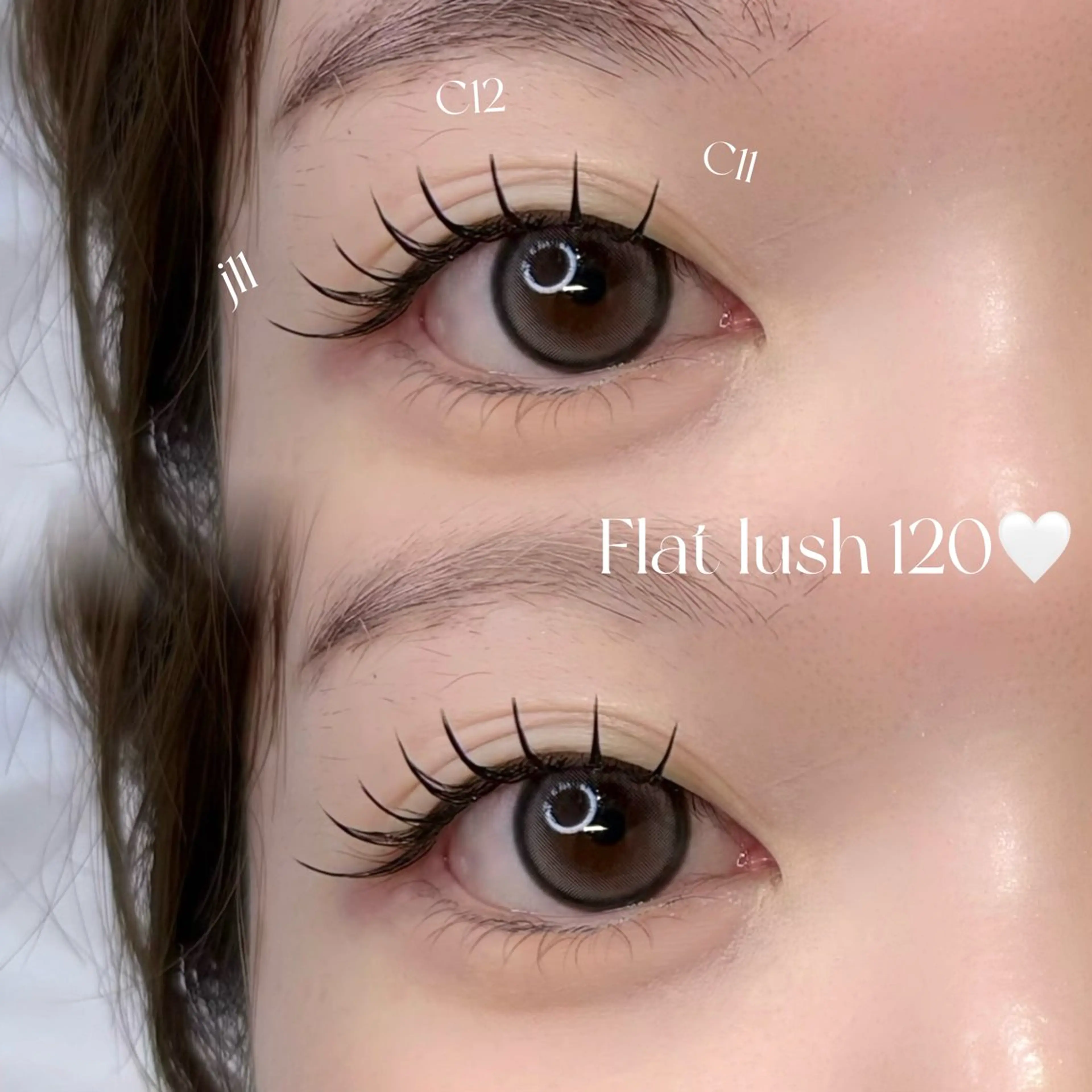 【平日限定】まつエクモデル♡フラットラッシュ120本🎀束感コーティング仕上げ✨の写真