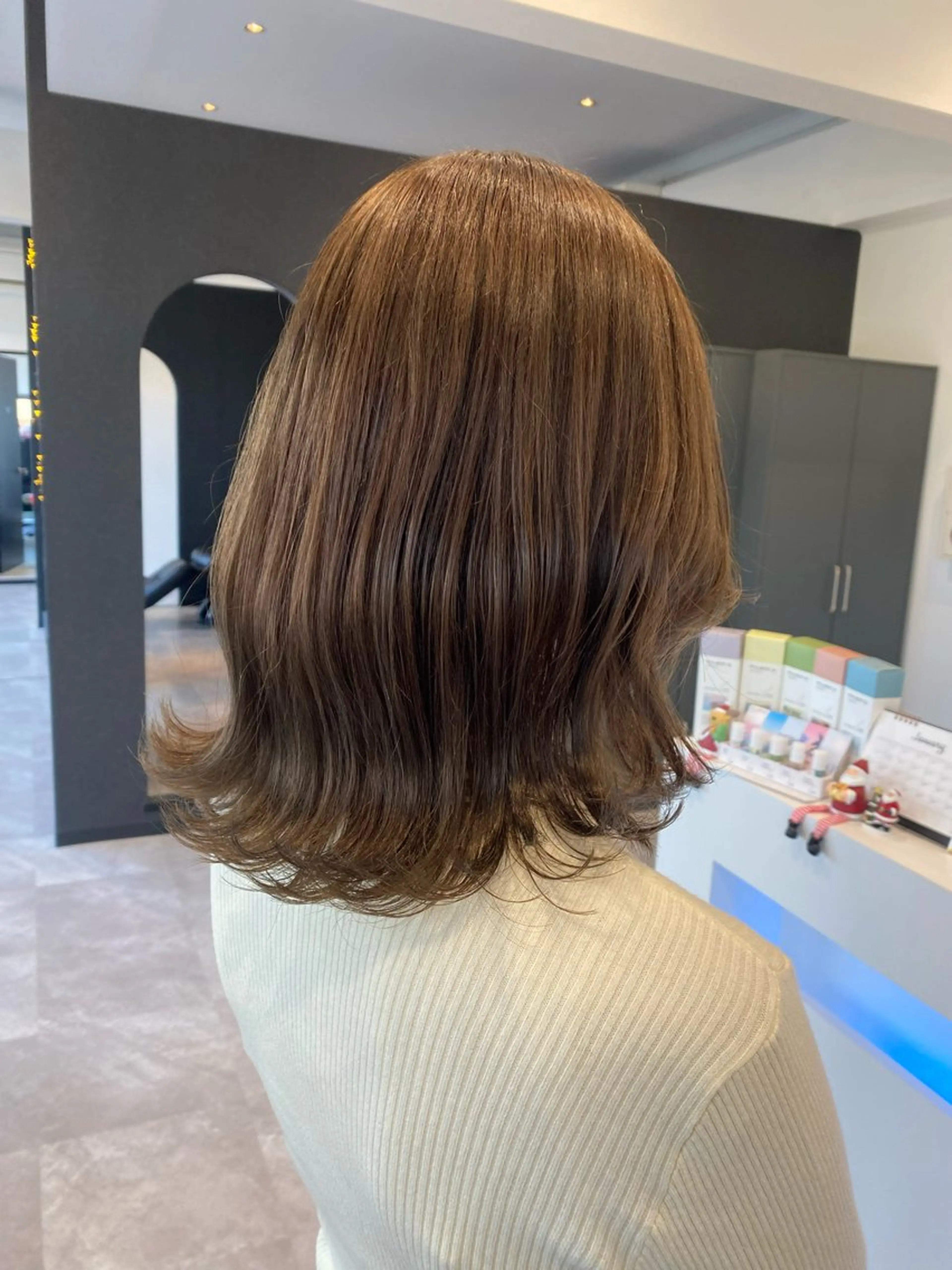 ミディアム カット ヘアカラー トリートメント JILL    hair所属・maki💖 暖色カラーのヘアスタイル