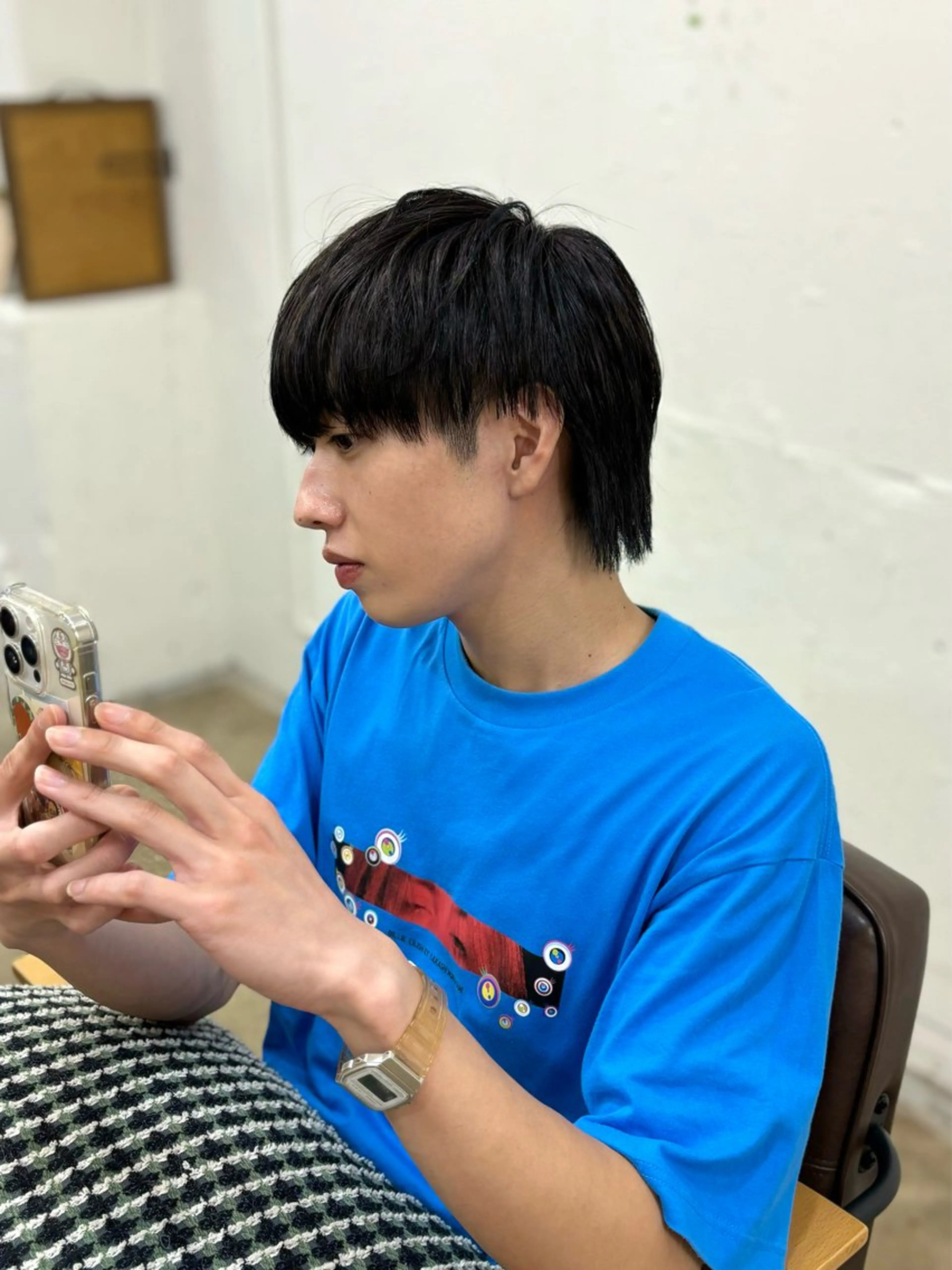 カラー メンズ メンズブリーチ 黒髪 ブリーチ ナチュラルブラック カット ヘアカラー CIEN所属・ayano🫧 《CIEN》のヘアスタイル