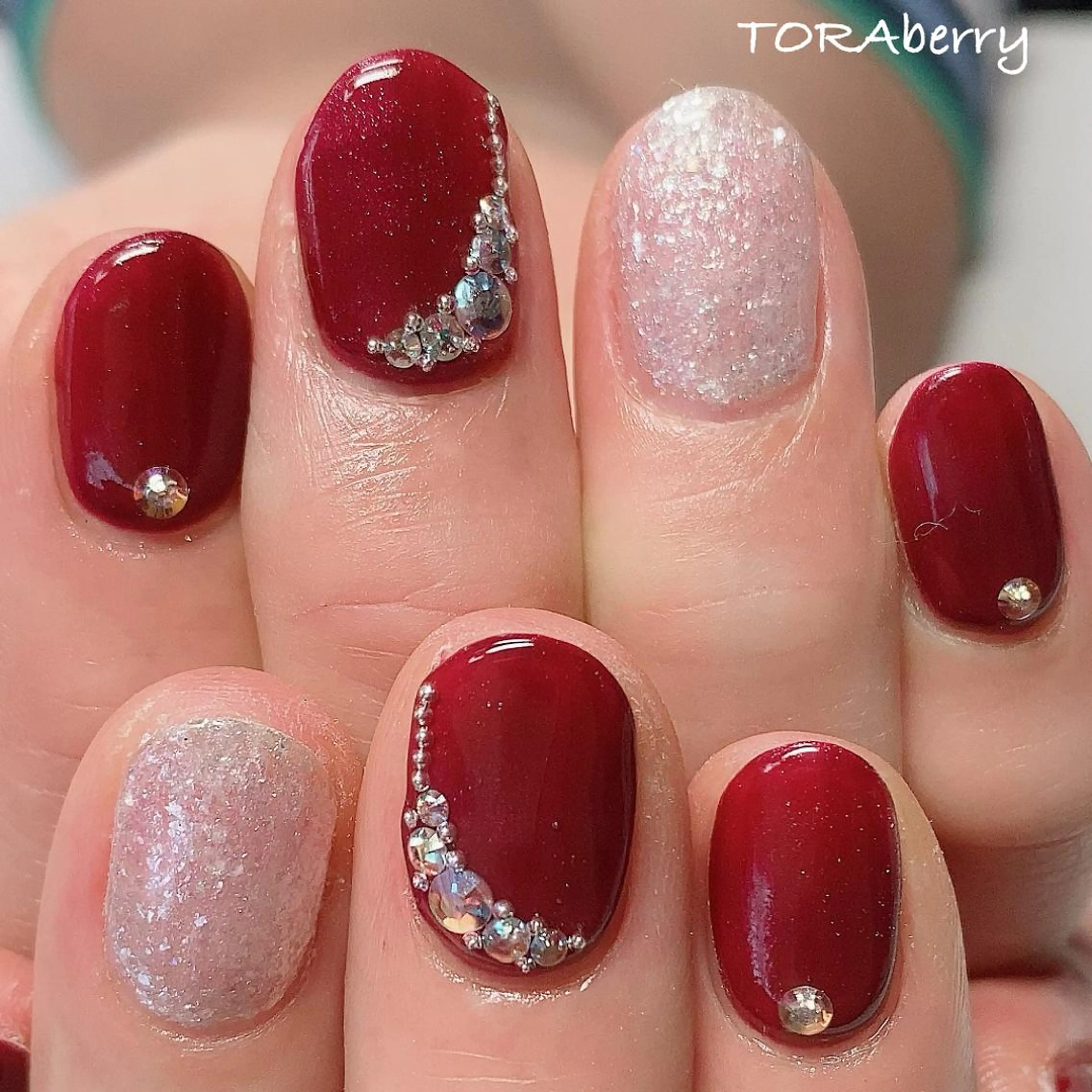 ネイル ボルドー ハンドネイル ネイリスト なつみのネイルデザイン