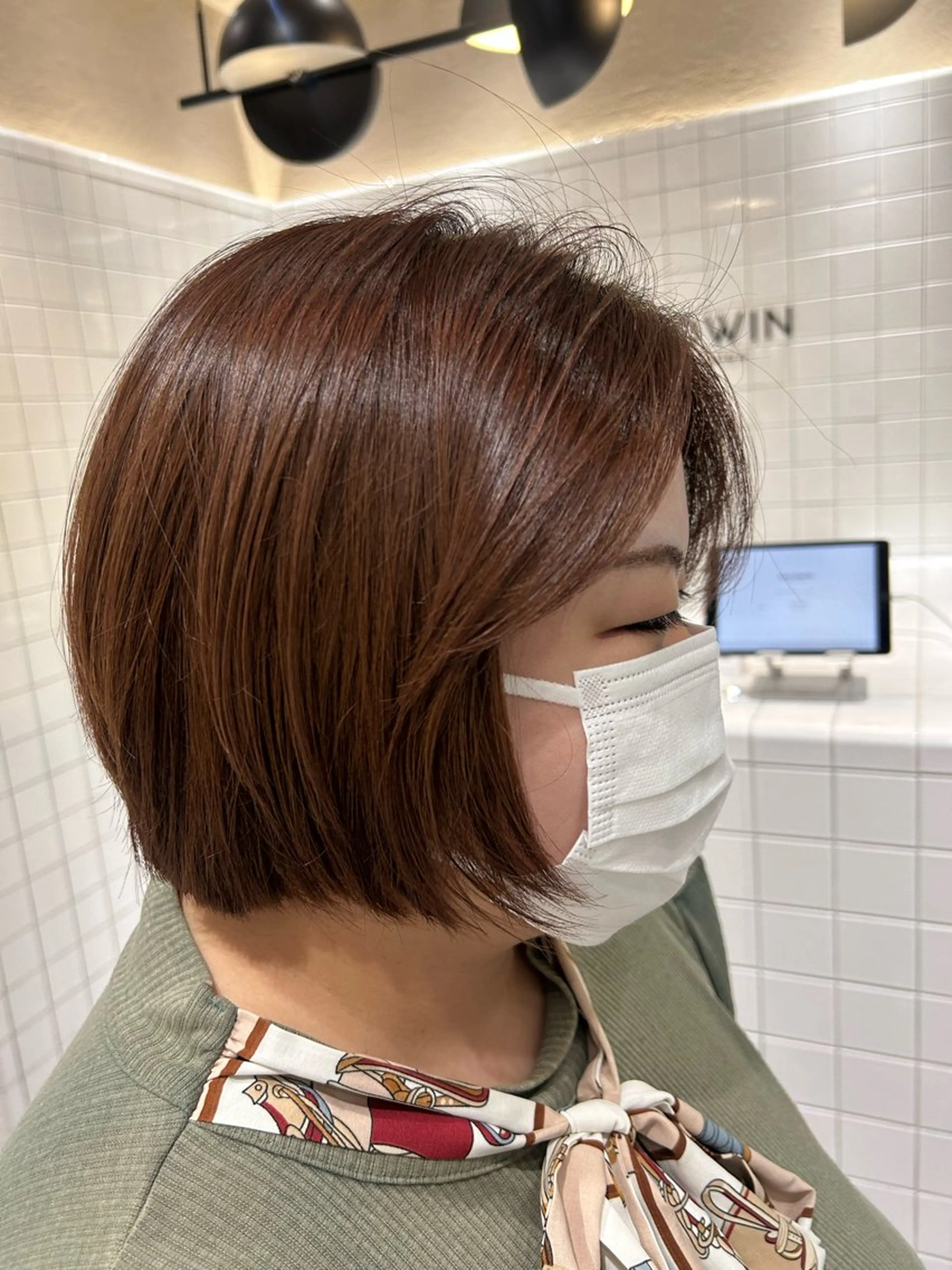 ショート カラー ショートボブ ボブ ショートヘア SALOWIN 新宿三丁目me+所属・レイヤー/ボブ/ 髪質改善/石井ハルカのヘアスタイル