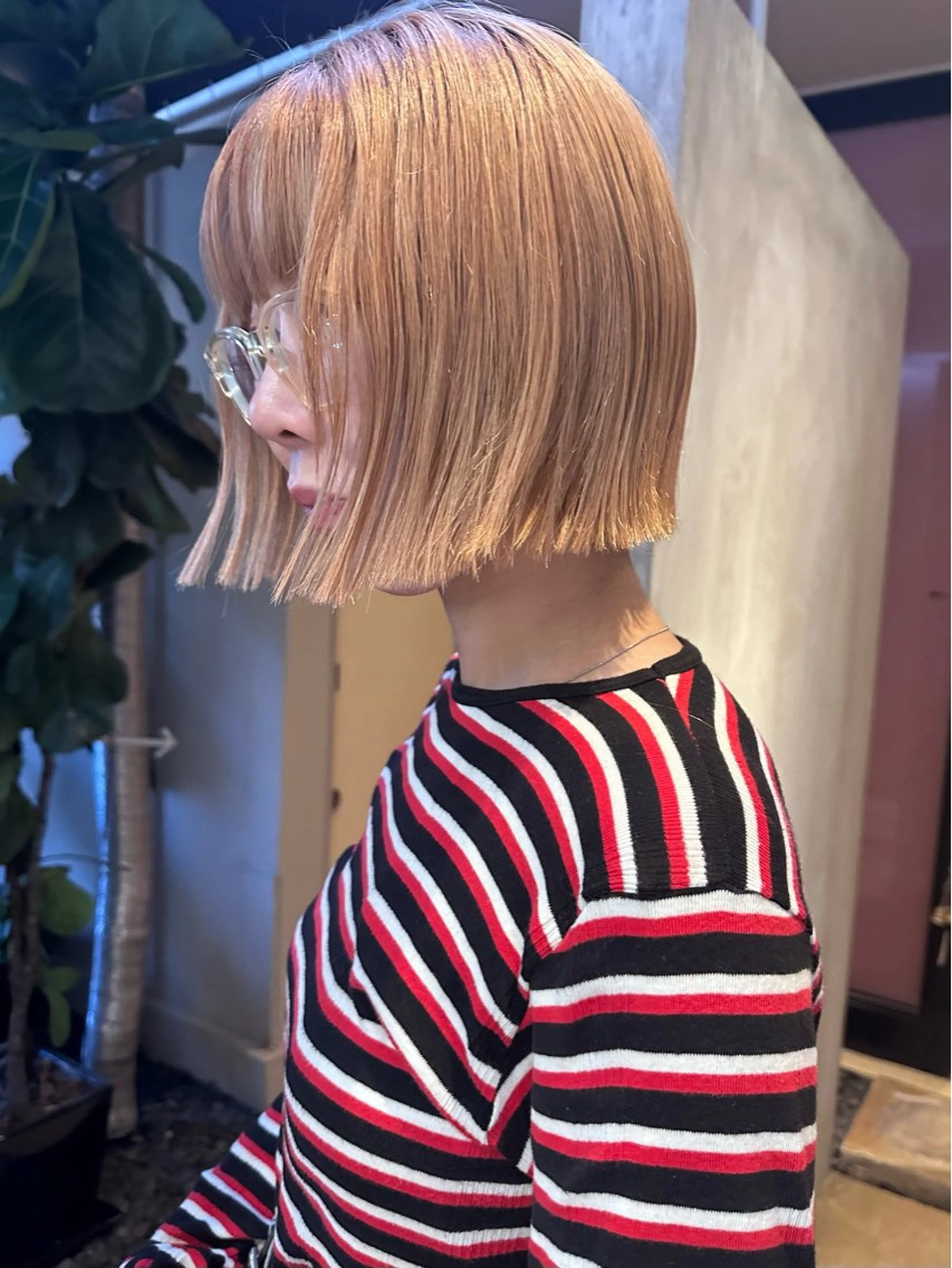 ショート ボブ 外国人風カラー レイヤーカット StylingBub所属・HARU／ボブ カットモデル天神大名のヘアスタイル