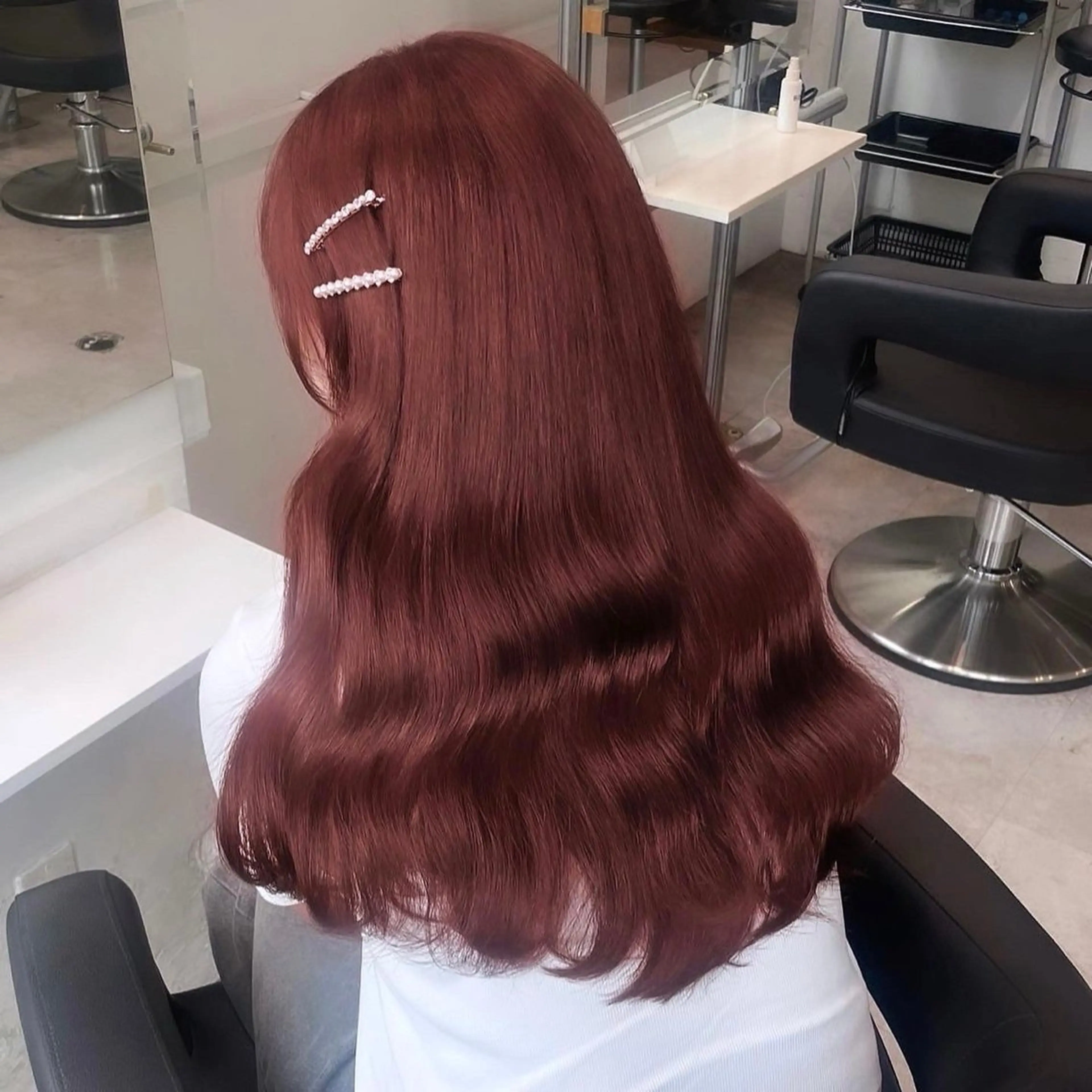 ロング カラー ヘアカラー 透けるやわらか艶髪♡ ナチュラルストレートのヘアスタイル